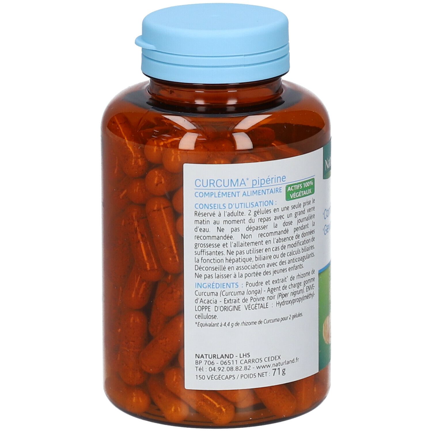 Naturland Curcuma pipérine Bio - Végécaps