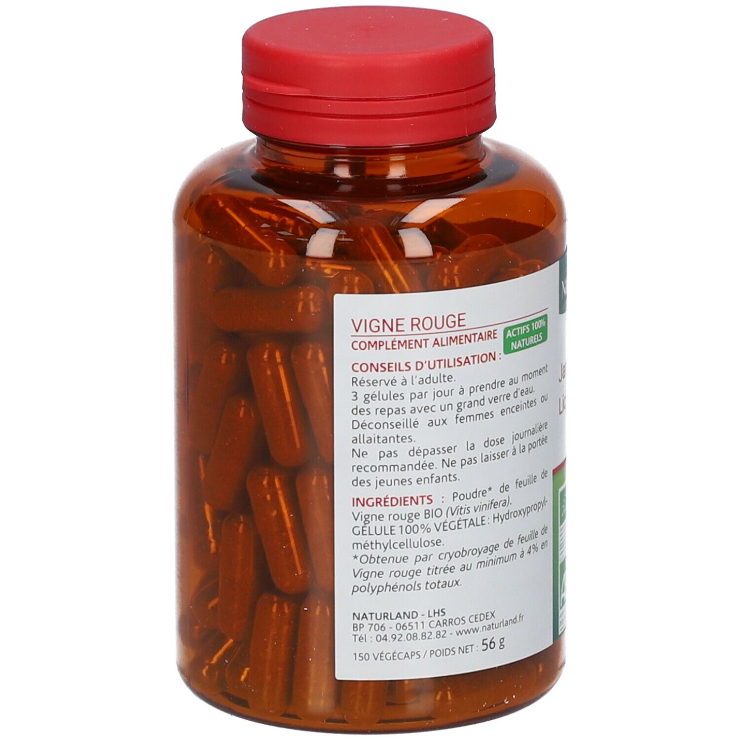 Naturland Vigne rouge Bio - Végécaps