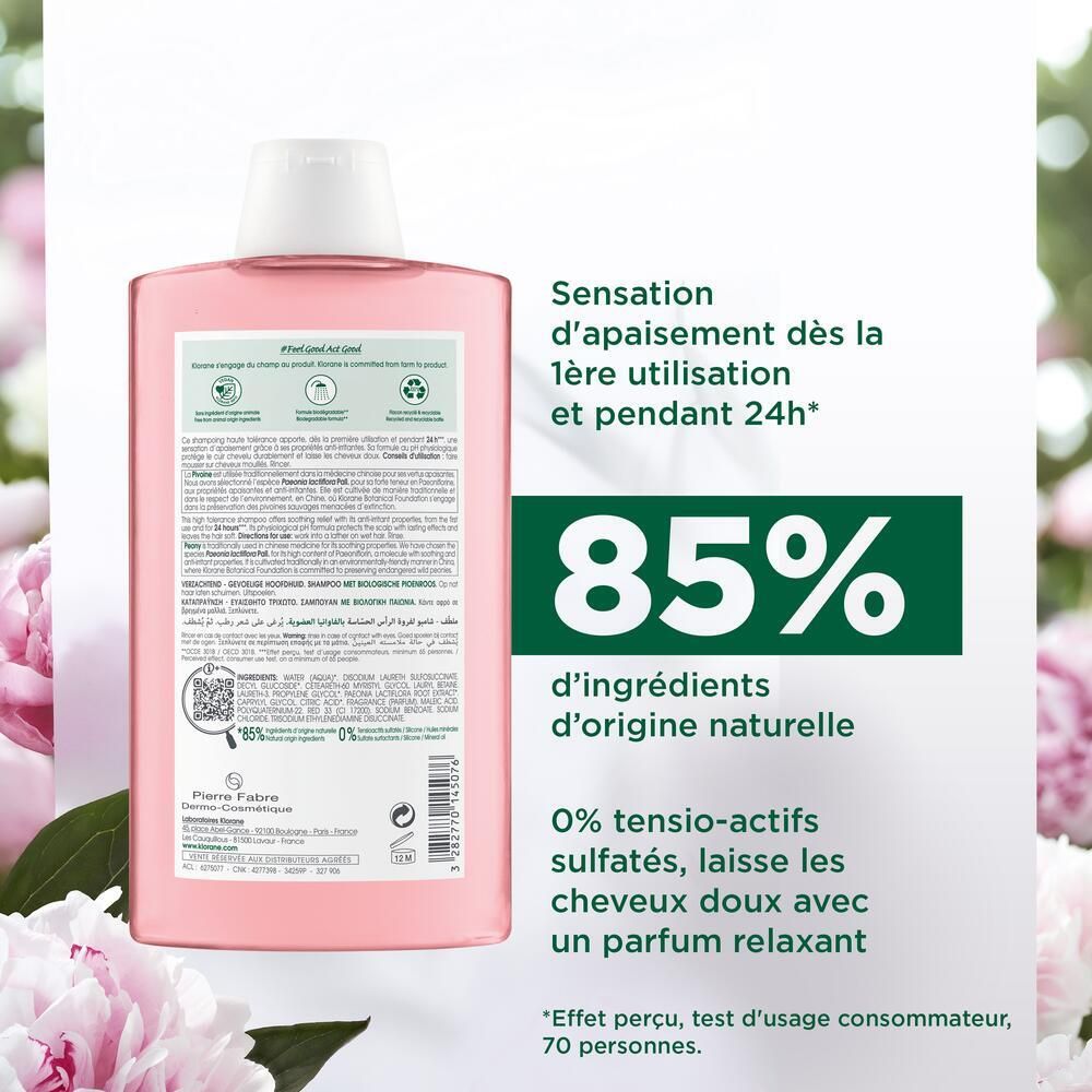 KLORANE Shampoing apaisant à la Pivoine BIO