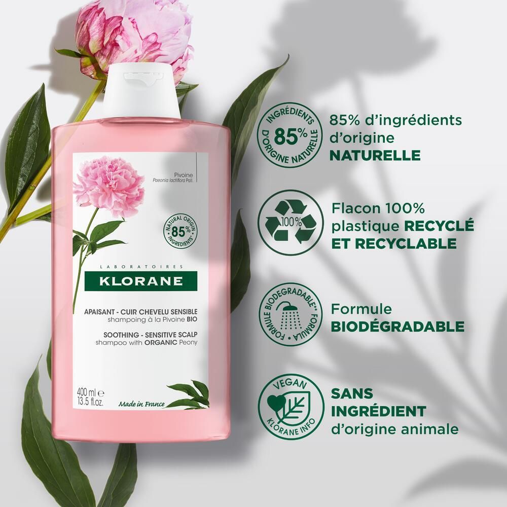 KLORANE Shampoing apaisant à la Pivoine BIO