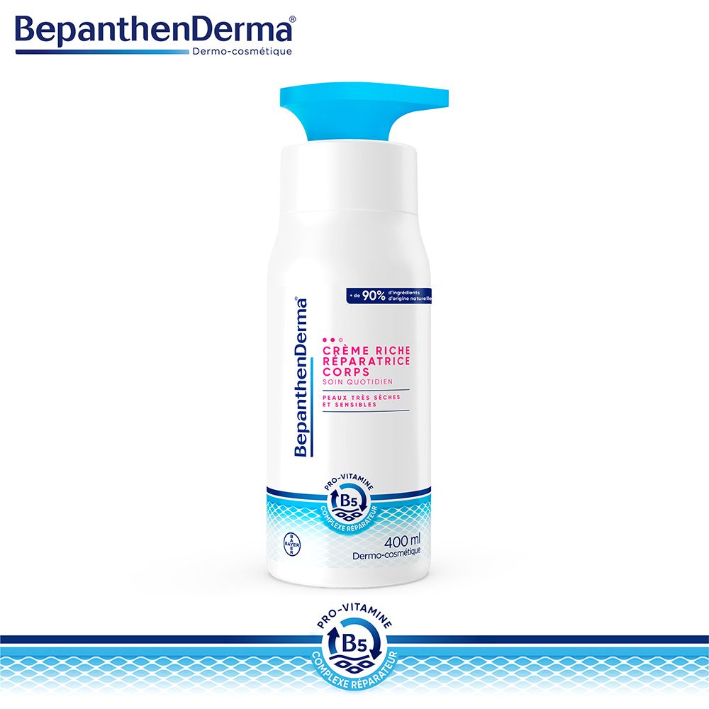 BepanthenDerma® Crème Riche Réparatrice Corps 400ml Peaux Très Sèches et Sensibles