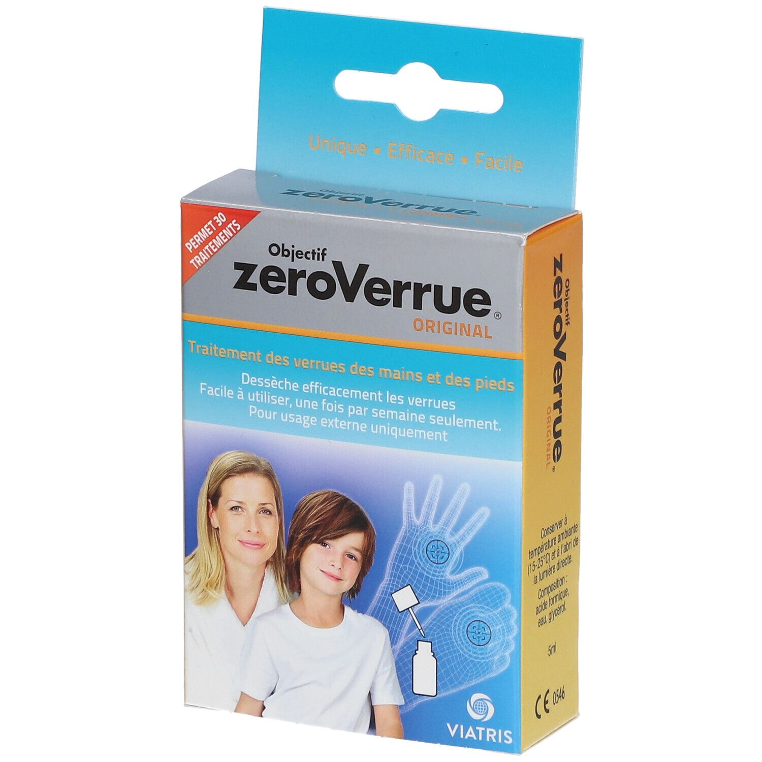 OBJECTIF ZEO VERRUE - Original - Traitement verrues des mains et pieds - Dessèche efficacement les verrues - Pinceau