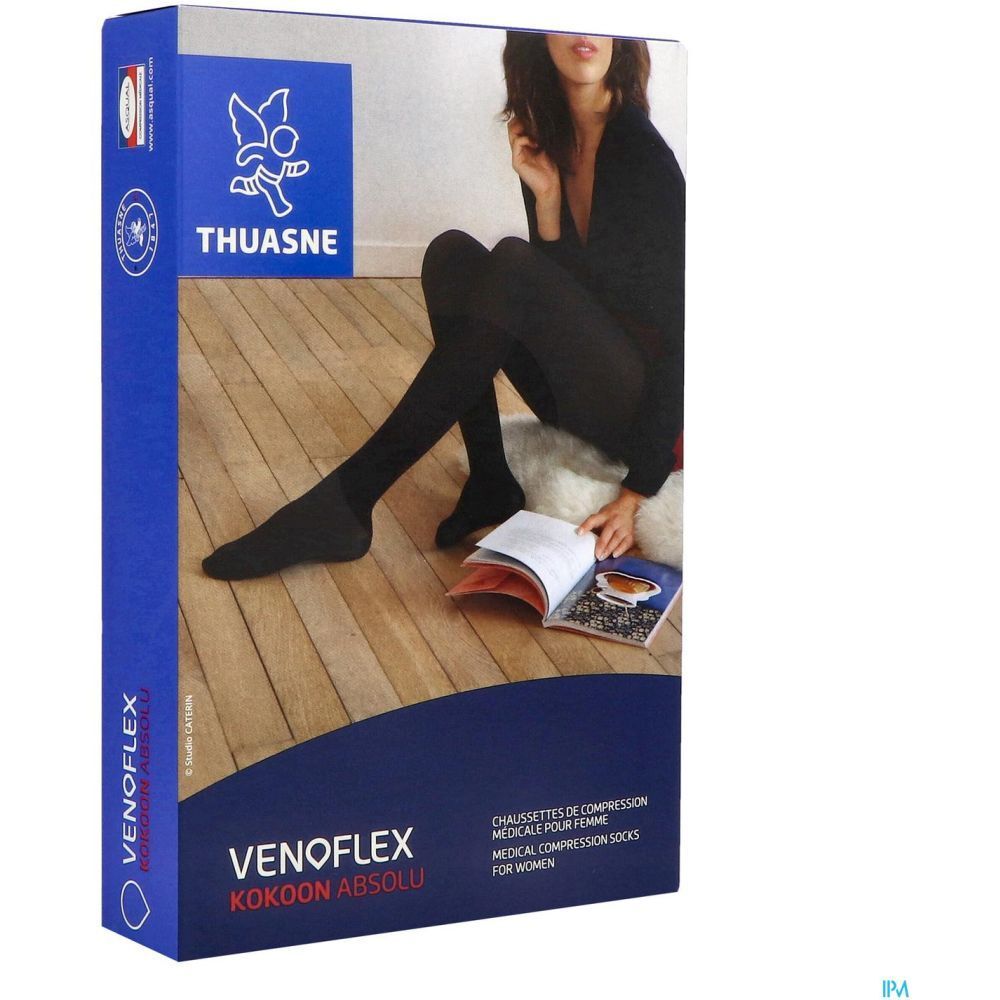 THUSANE VenoFlex Bas-Cuisse KOKOON ABSOLU Classe 3 Normal Noir