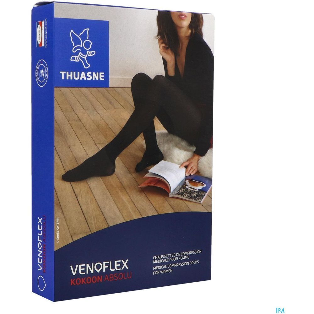 VÉNOFLEX KOKOON ABSOLU Chaussettes compression classe 2 femme, beige. Thuasne.