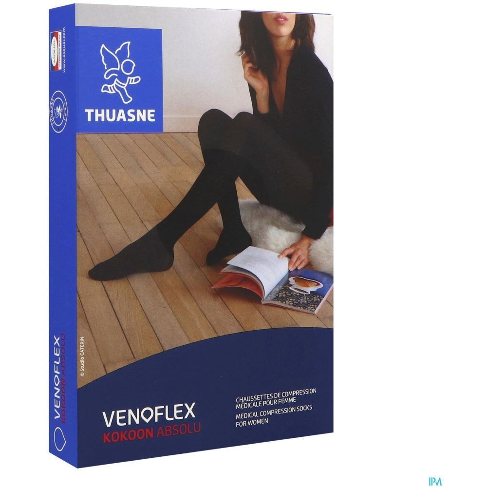 VÉNOFLEX KOKOON ABSOLU Chaussettes compression classe 2 femme, beige. Thuasne.
