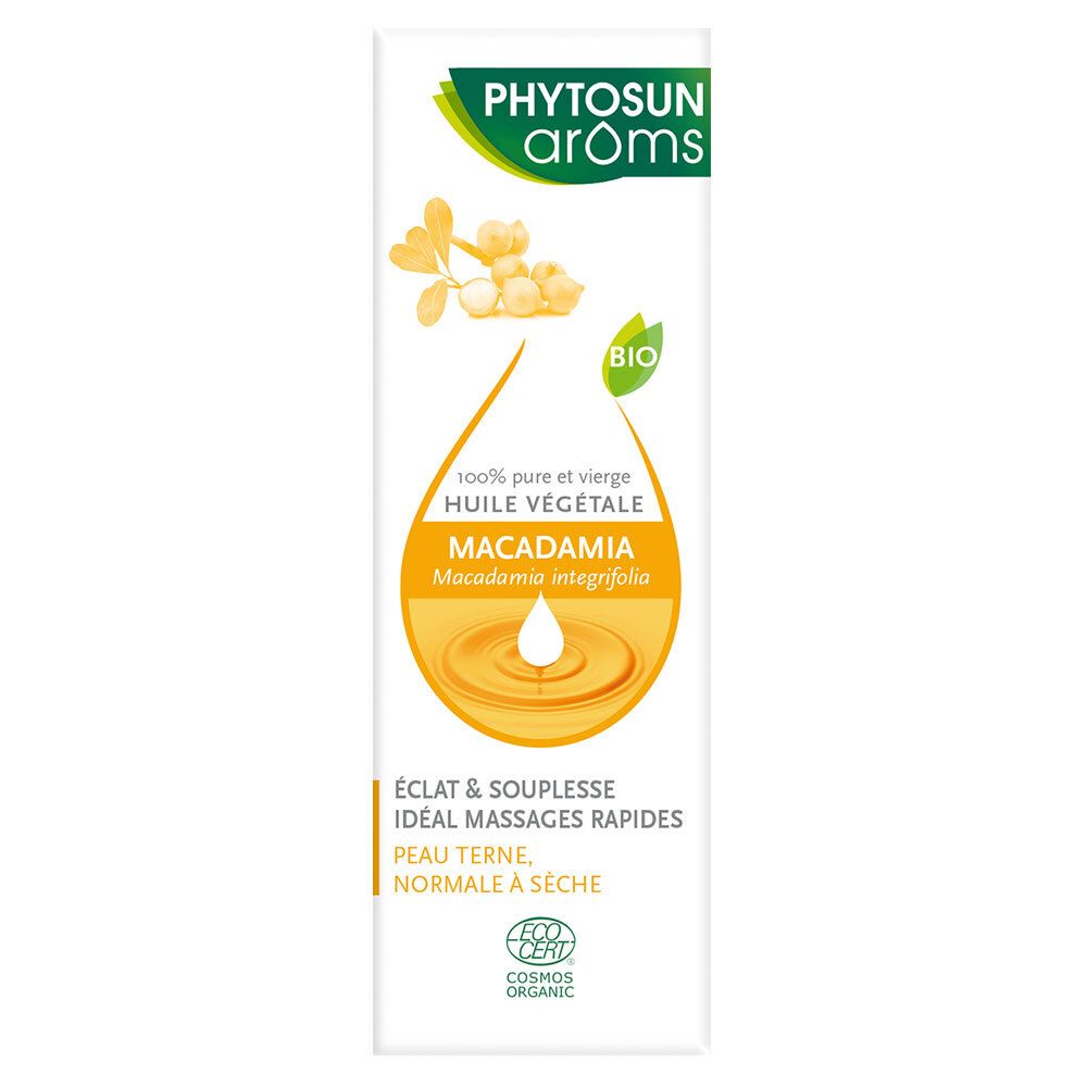 PHYTOSUN arôms Macadamia Huile Végétale Bio Visage et Corps
