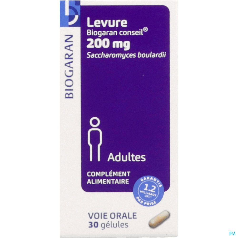 Biogaran Conseil Levure 200 mg, Gélule, complément alimentaire à base de saccharomyces bou