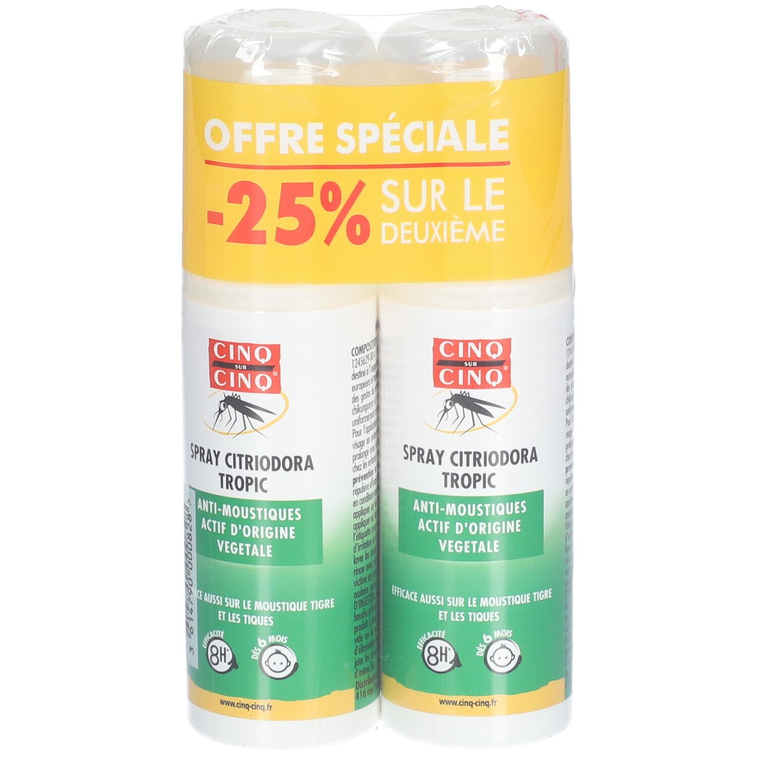 CINQ SUR CINQ Lot De 2 Spray Anti-Moustiques Citriodora  - Actifs d'Origine Végétal