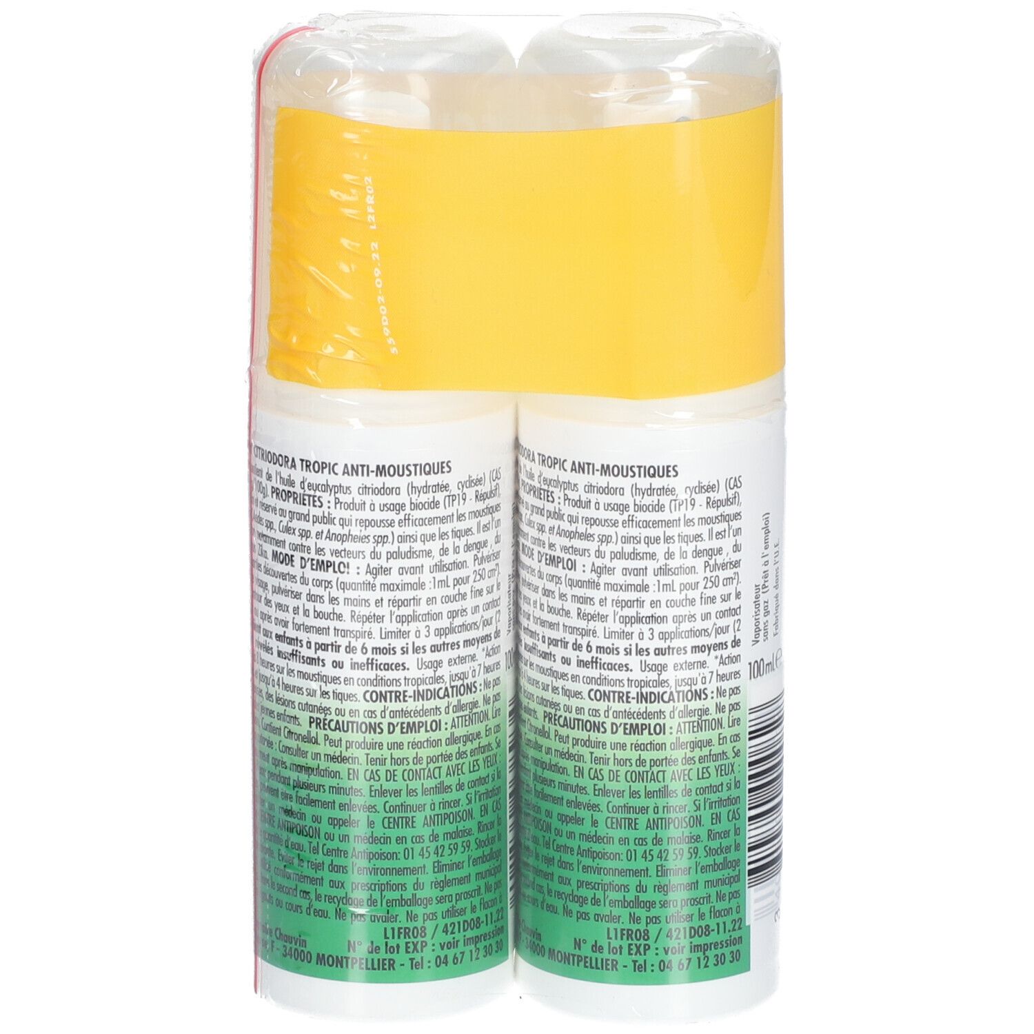CINQ SUR CINQ Lot De 2 Spray Anti-Moustiques Citriodora  - Actifs d'Origine Végétal
