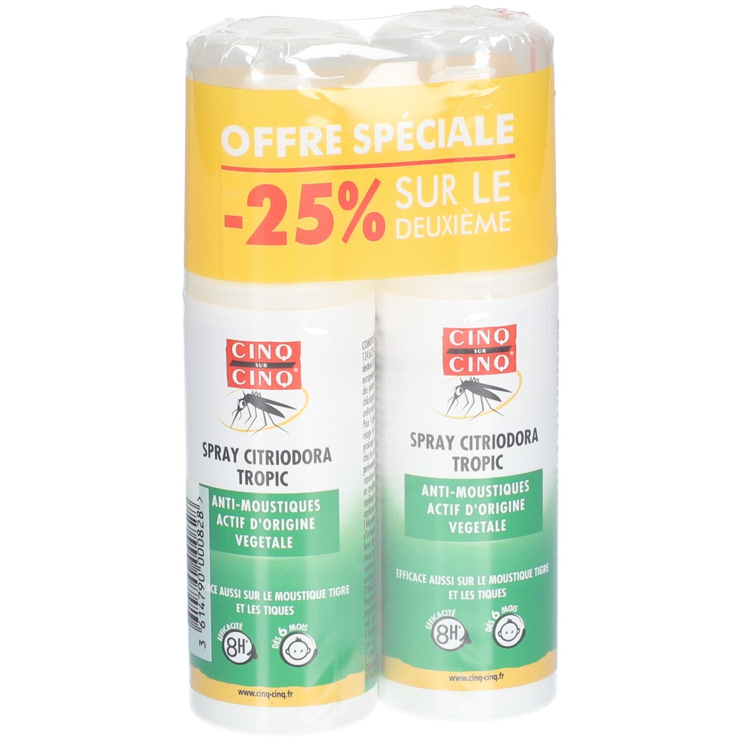 CINQ SUR CINQ Lot De 2 Spray Anti-Moustiques Citriodora  - Actifs d'Origine Végétal