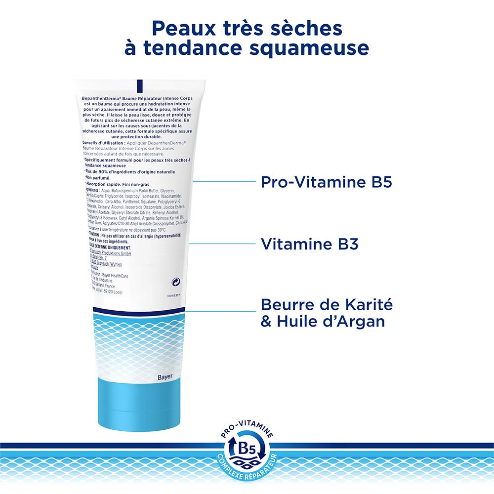 BepanthenDerma® Baume Réparateur Intense Corps Peau Très sèches à tendance squameuse