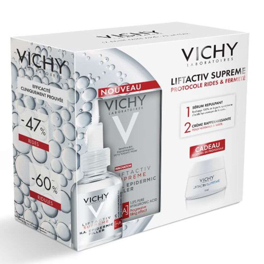 VICHY Coffret LIFTACTIV SUPREME H.A. Epidermic Filler + Crème Peau Normale à Mixte