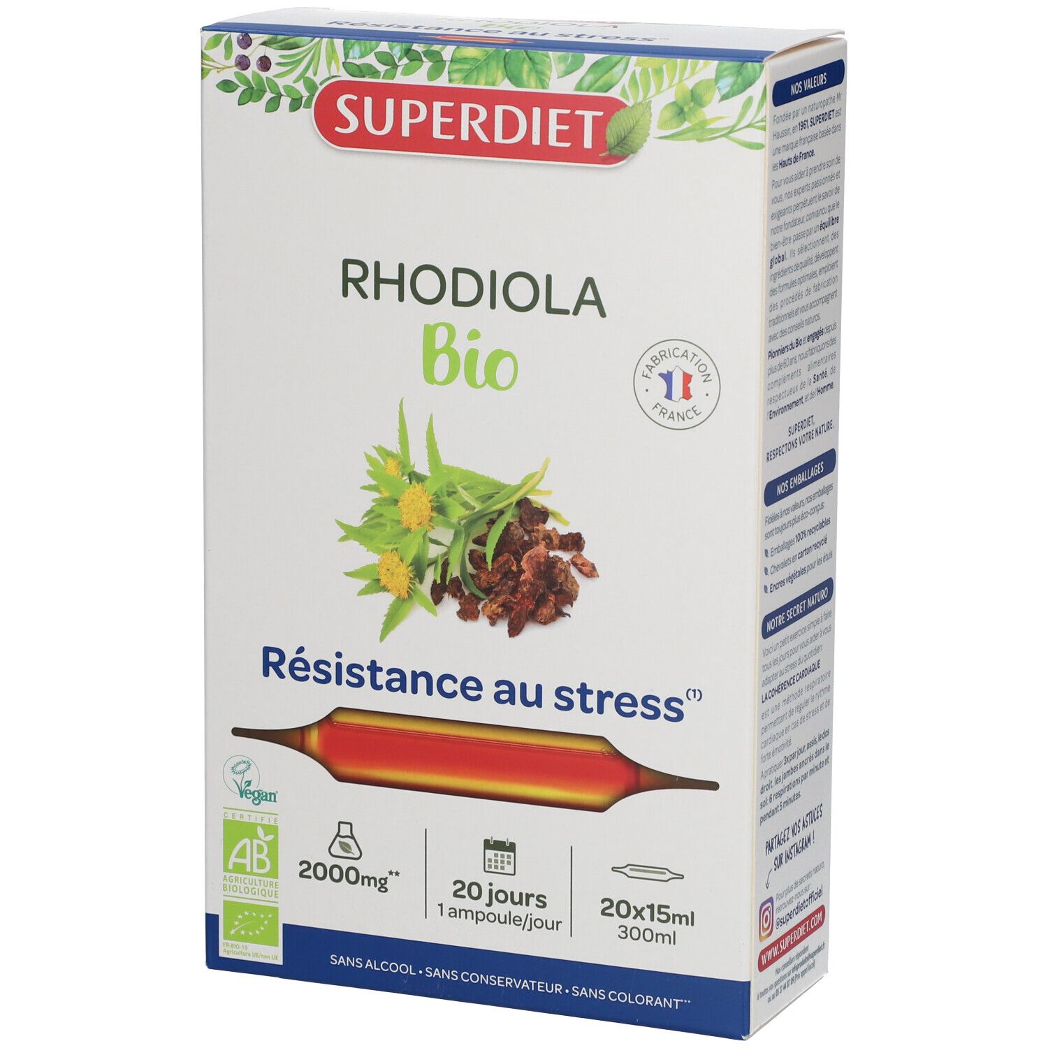 SUPER DIET Rhodiola BIO Ampoule