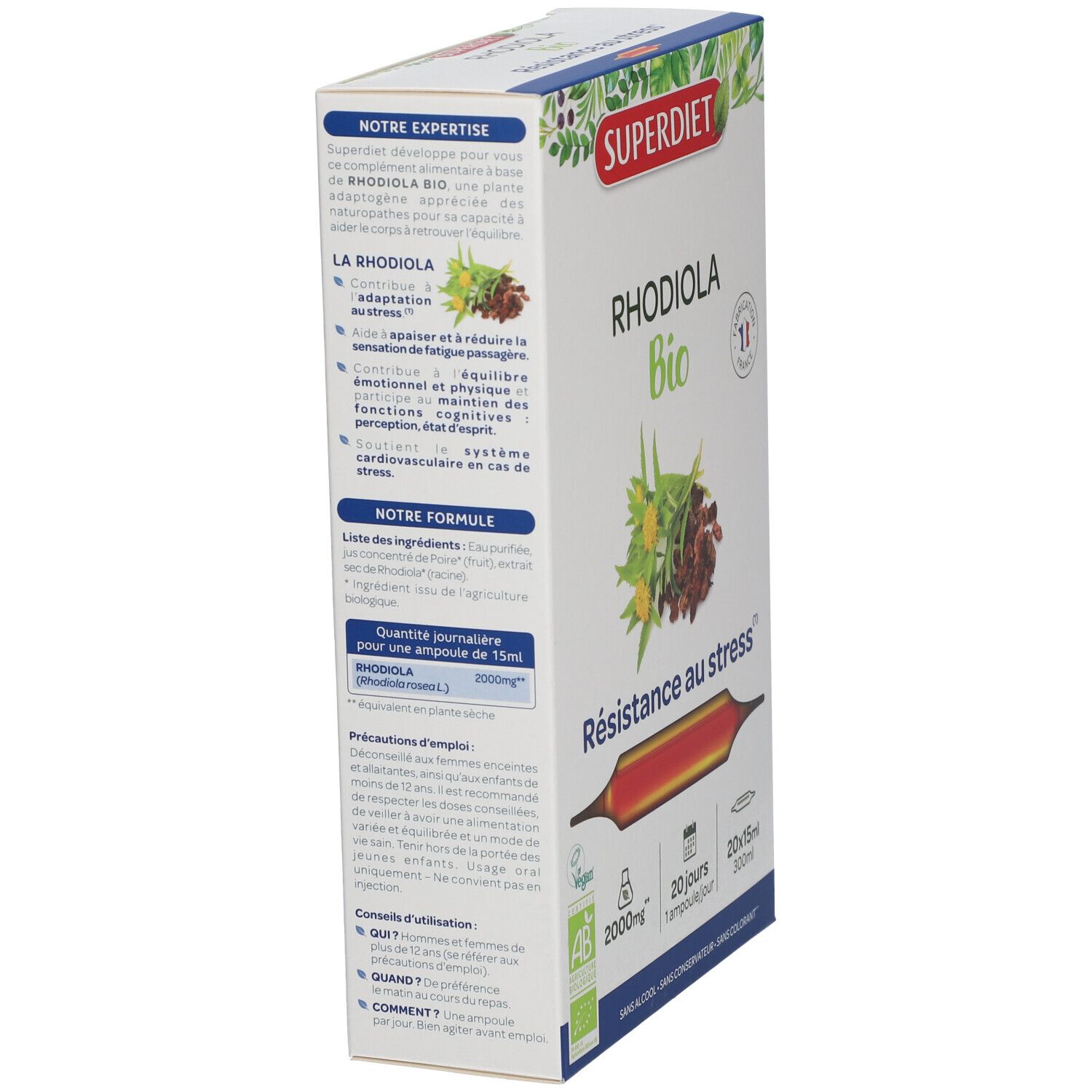 SUPER DIET Rhodiola BIO Ampoule