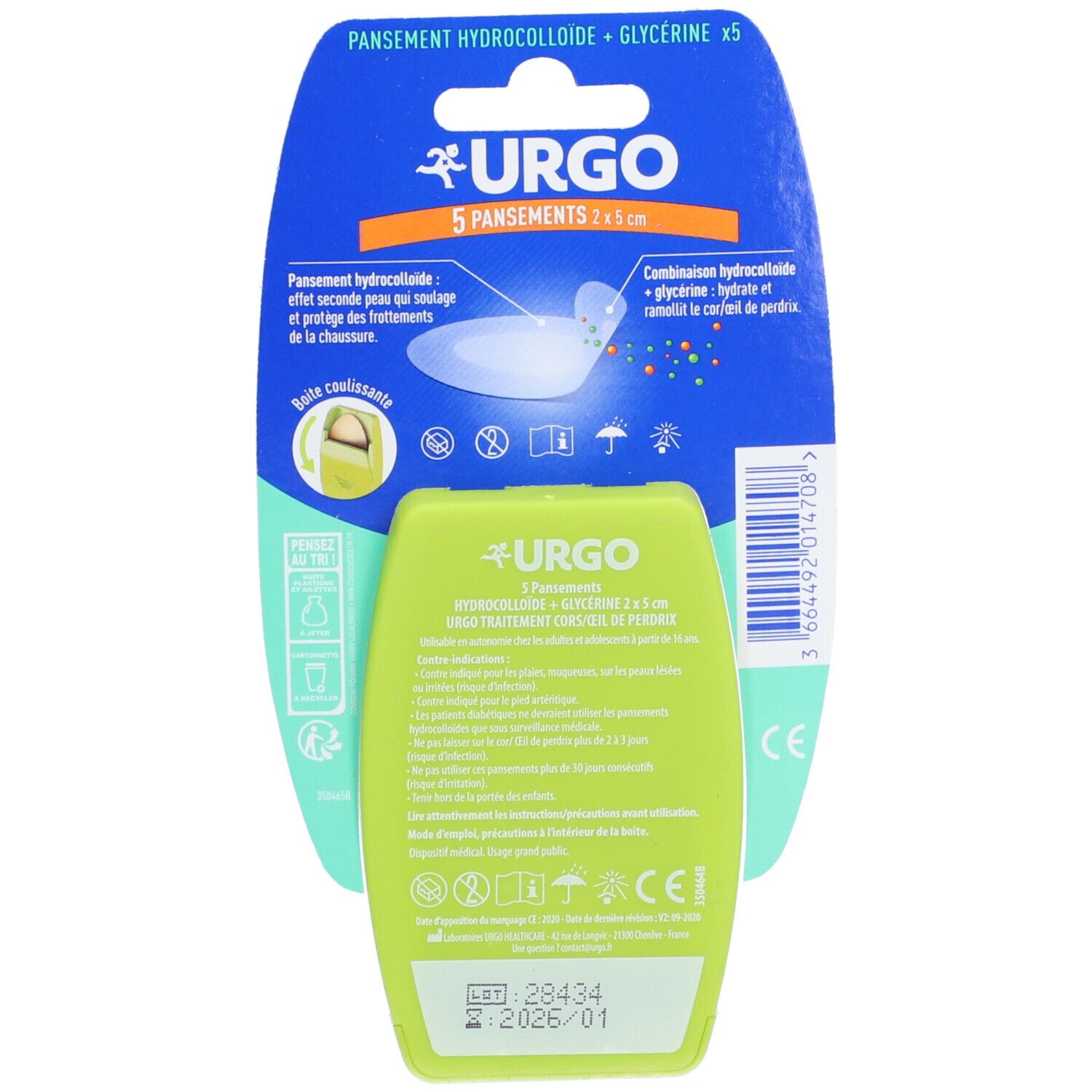 URGO TRAITEMENT CORS ET OEILS DE PERDRIX - Pansement hydrocolloïde pour cor et oeil de per