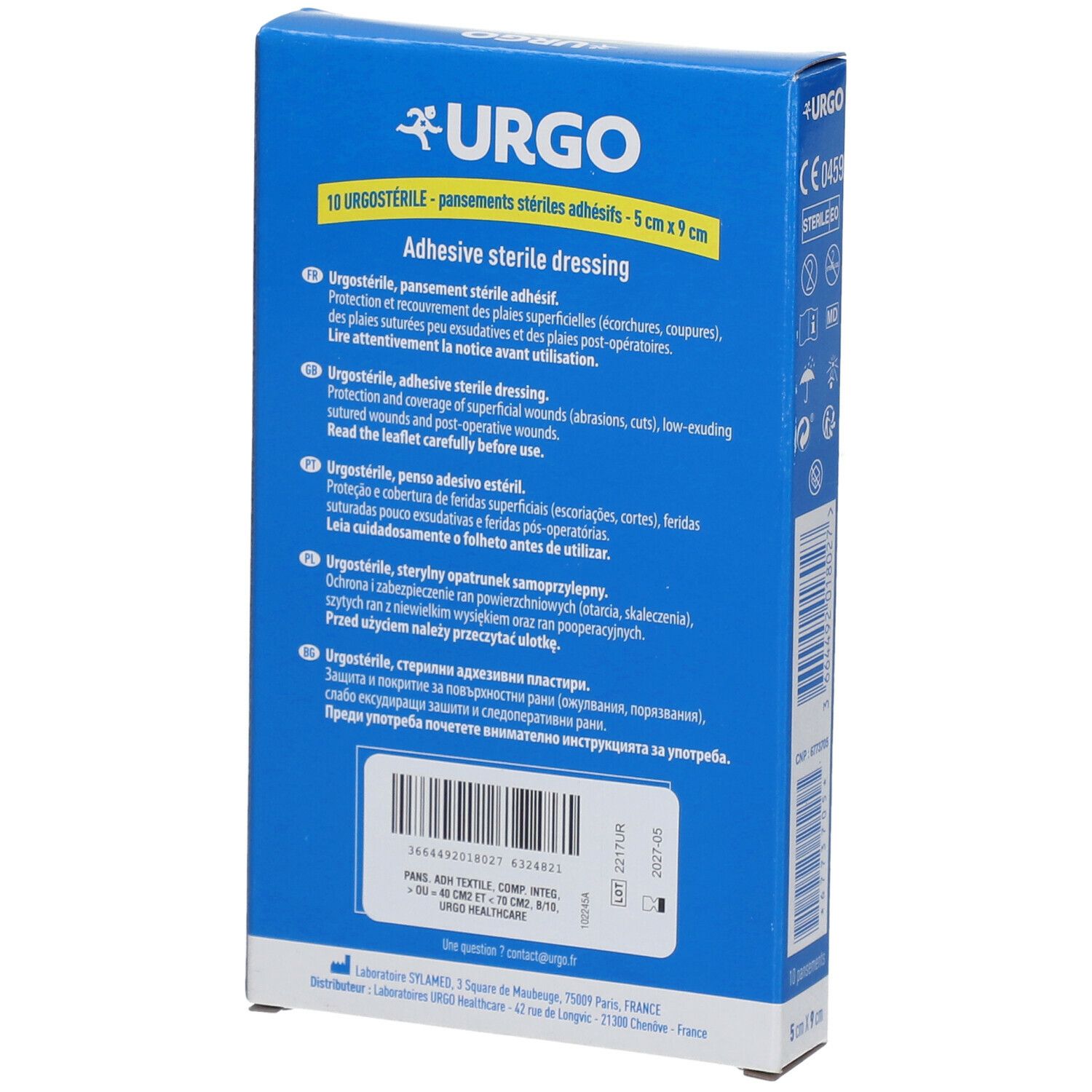 URGO Urgostérile Pansement adhésif stérile 5 cm x 9 cm