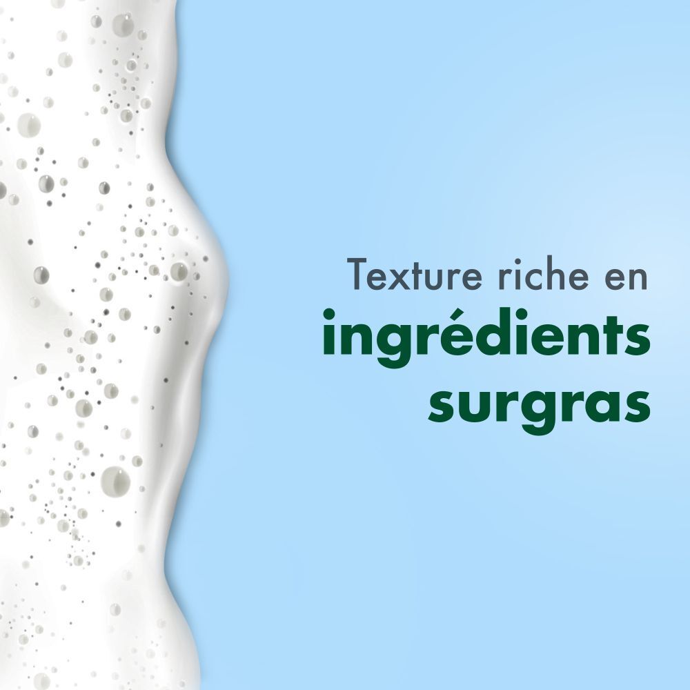 Mousse. Texte: Texture riche en ingrédients surgas.