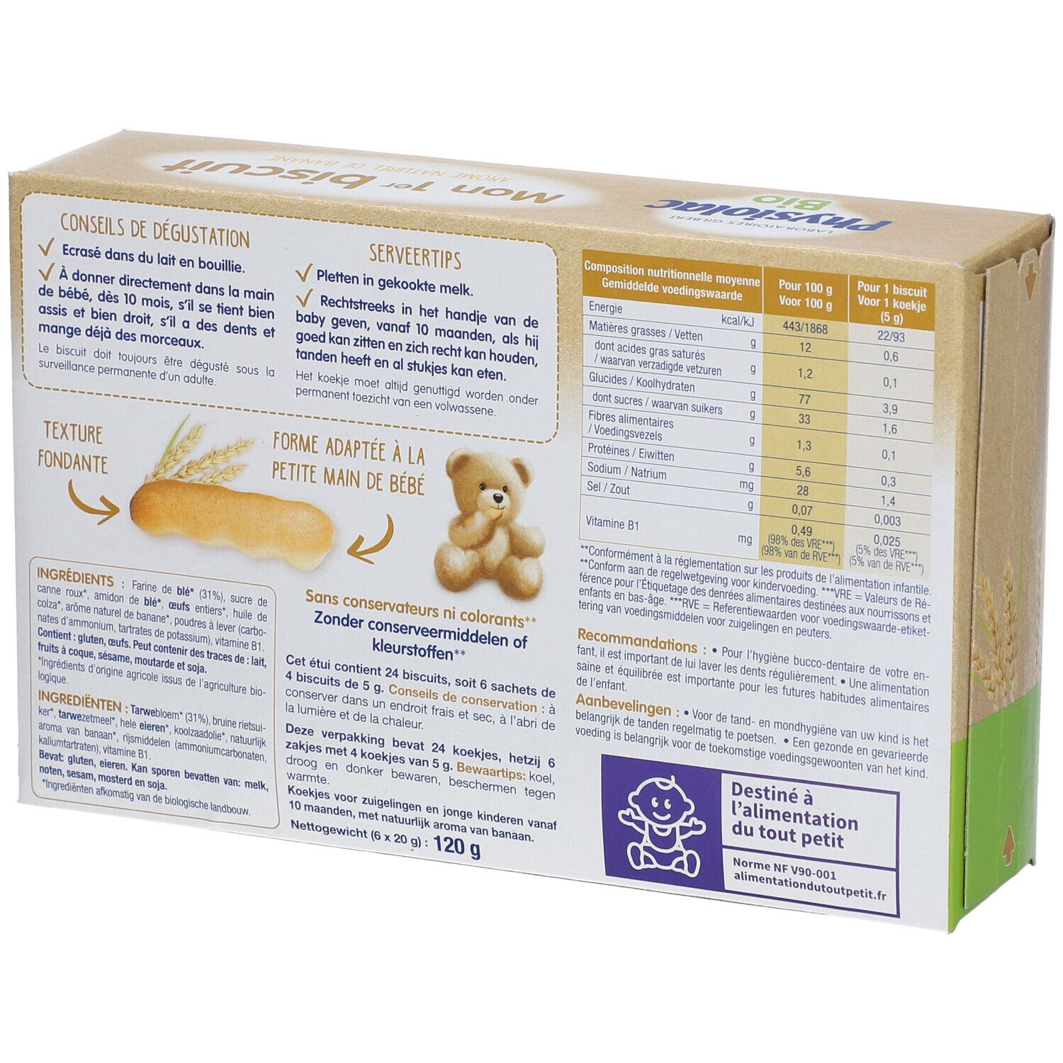 Physiolac Bio Mon 1er Biscuit Banane Dès 10 mois