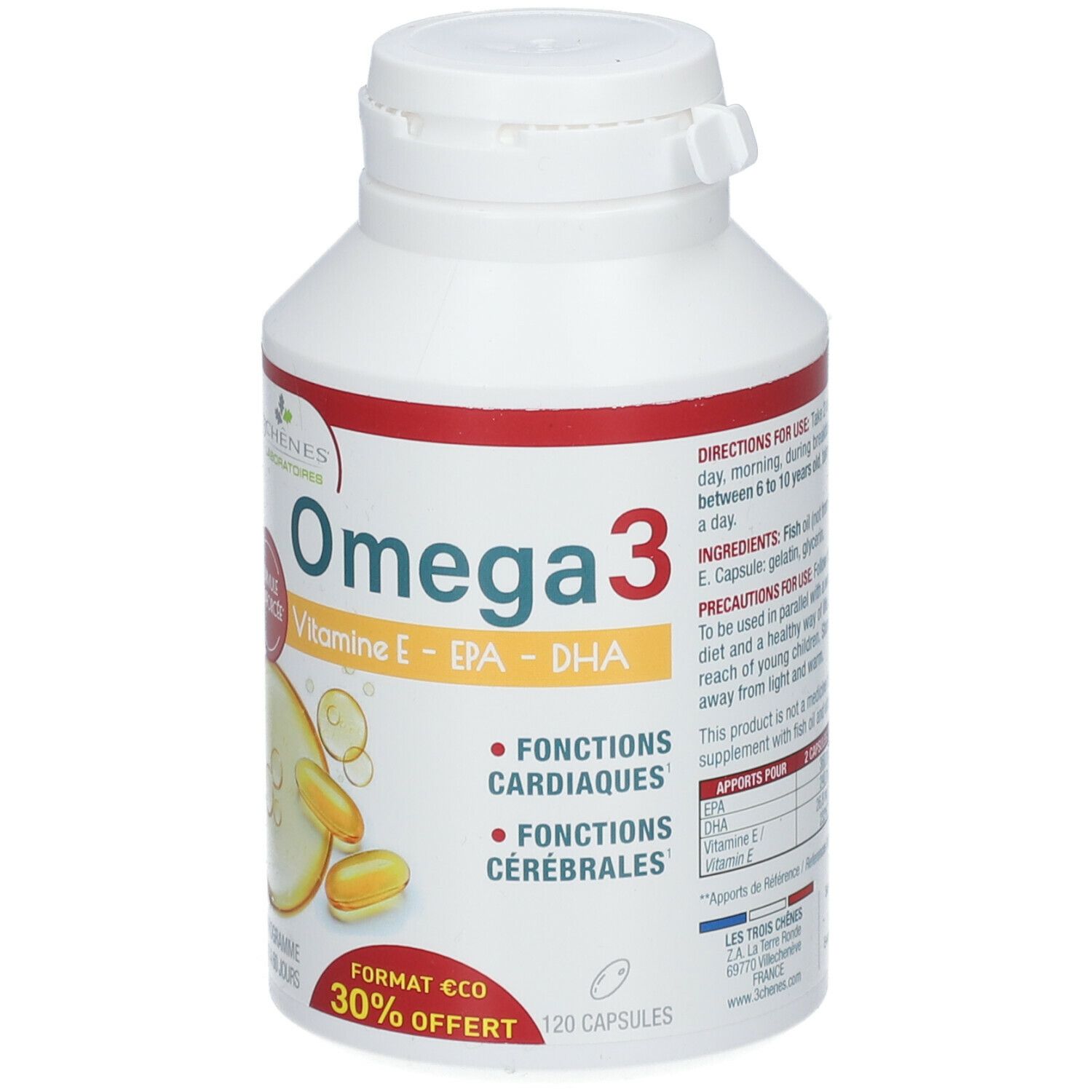 Omega 3, 120 capsules - 3 Chênes Laboratoires - VitalAbo Online Shop Europe