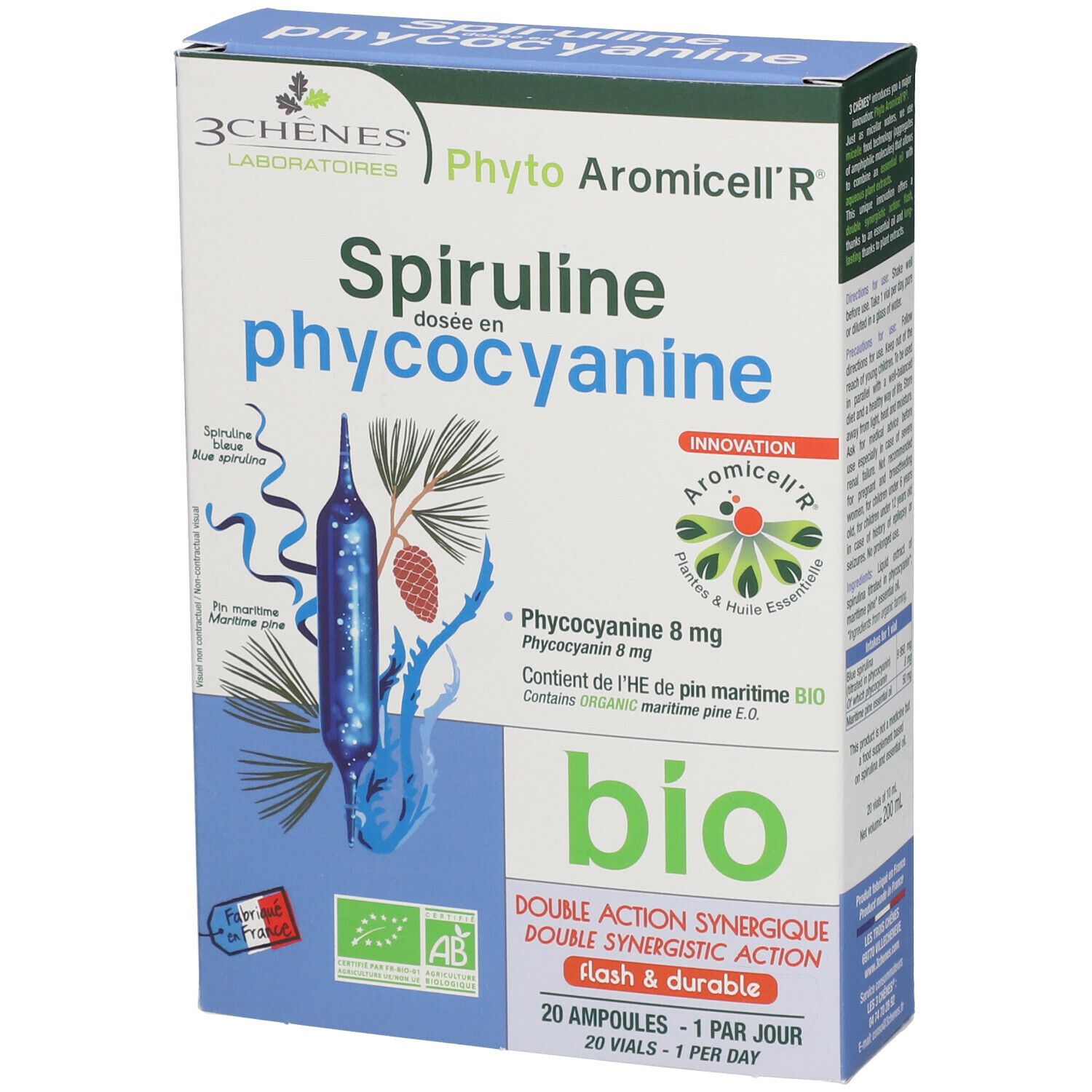 3 Chênes Phyto Aromicell'R® Spiruline dosée avec phycocyanine