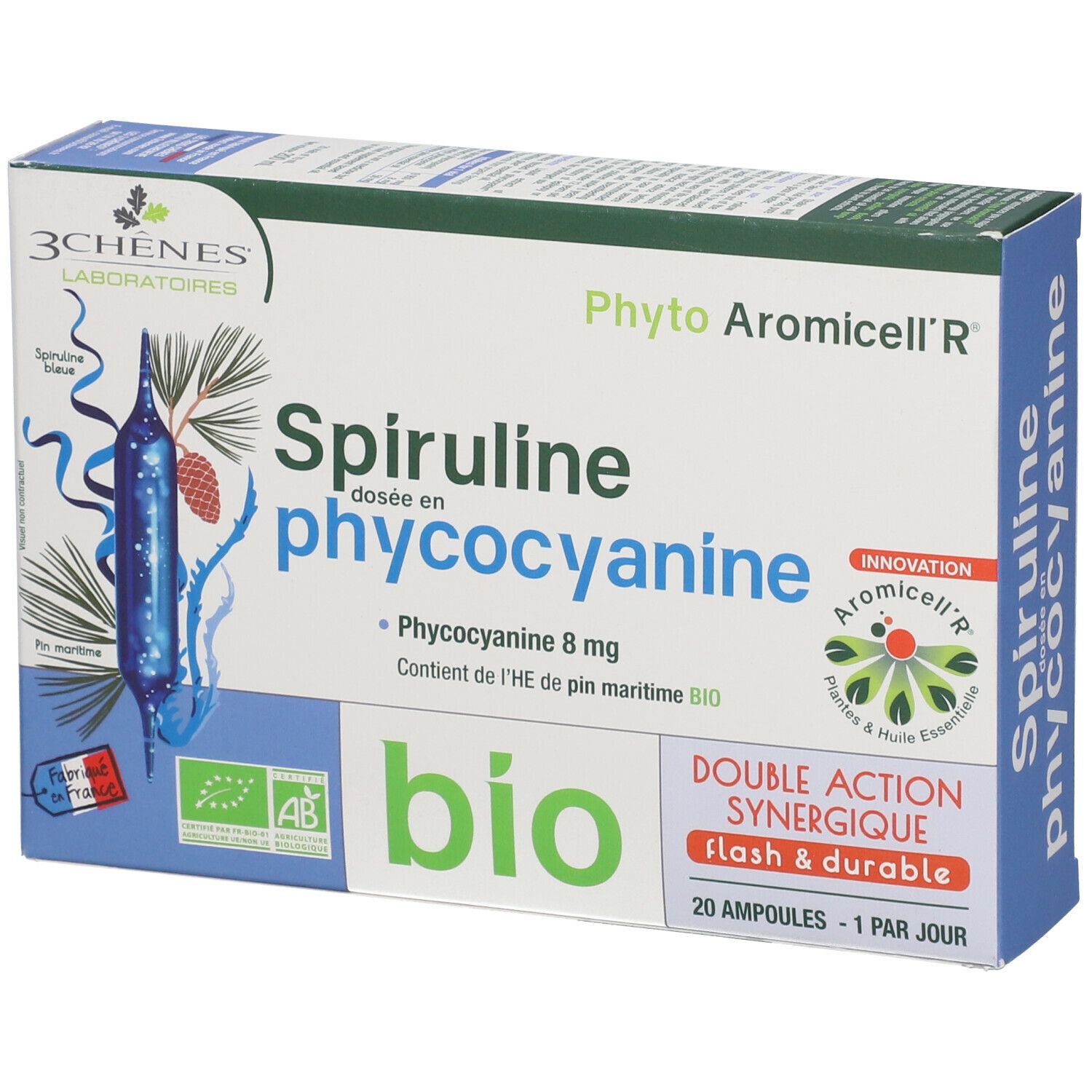 3 Chênes Phyto Aromicell'R® Spiruline dosée avec phycocyanine
