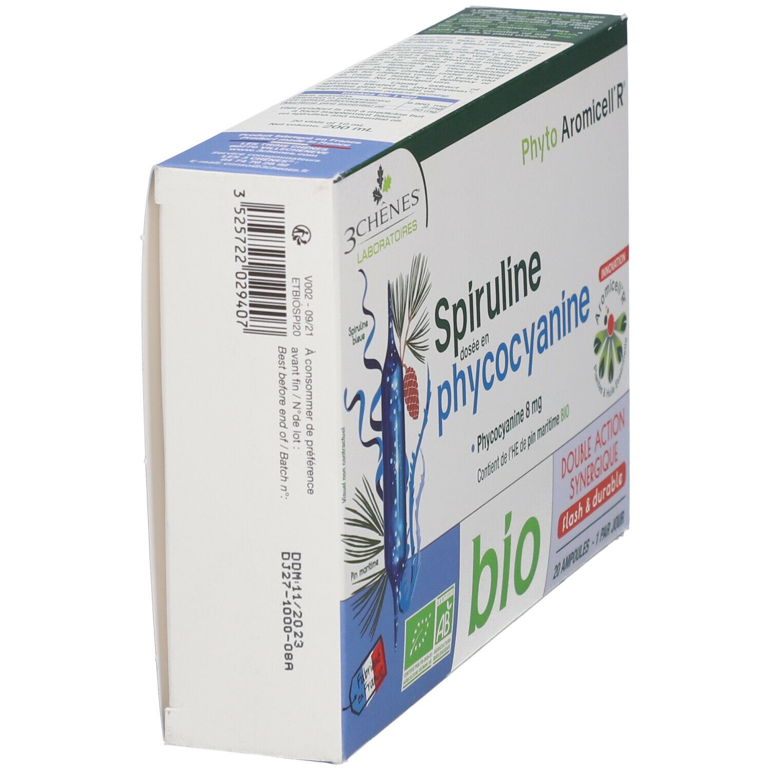 3 Chênes Phyto Aromicell'R® Spiruline dosée avec phycocyanine