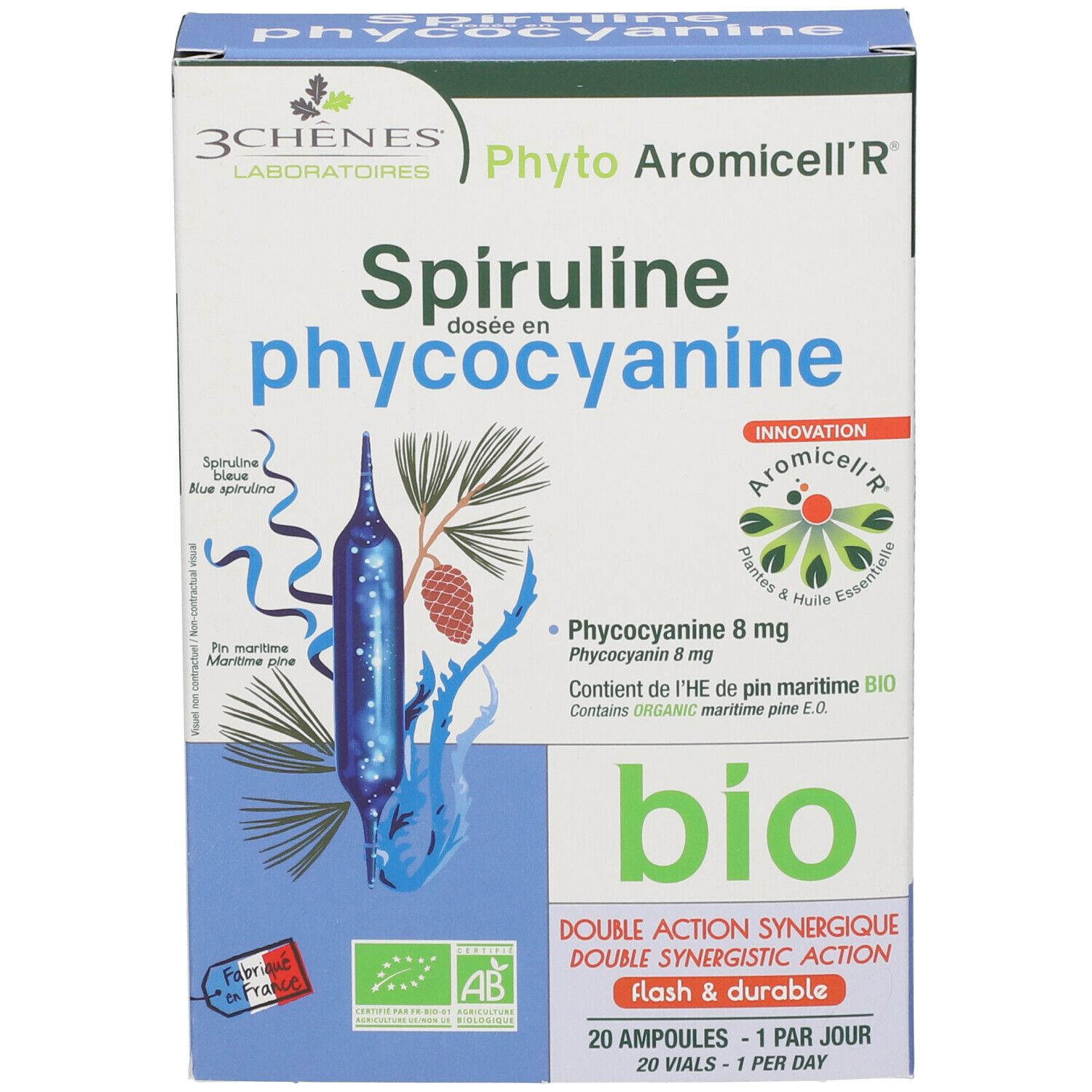 3 Chênes Phyto Aromicell'R® Spiruline dosée avec phycocyanine