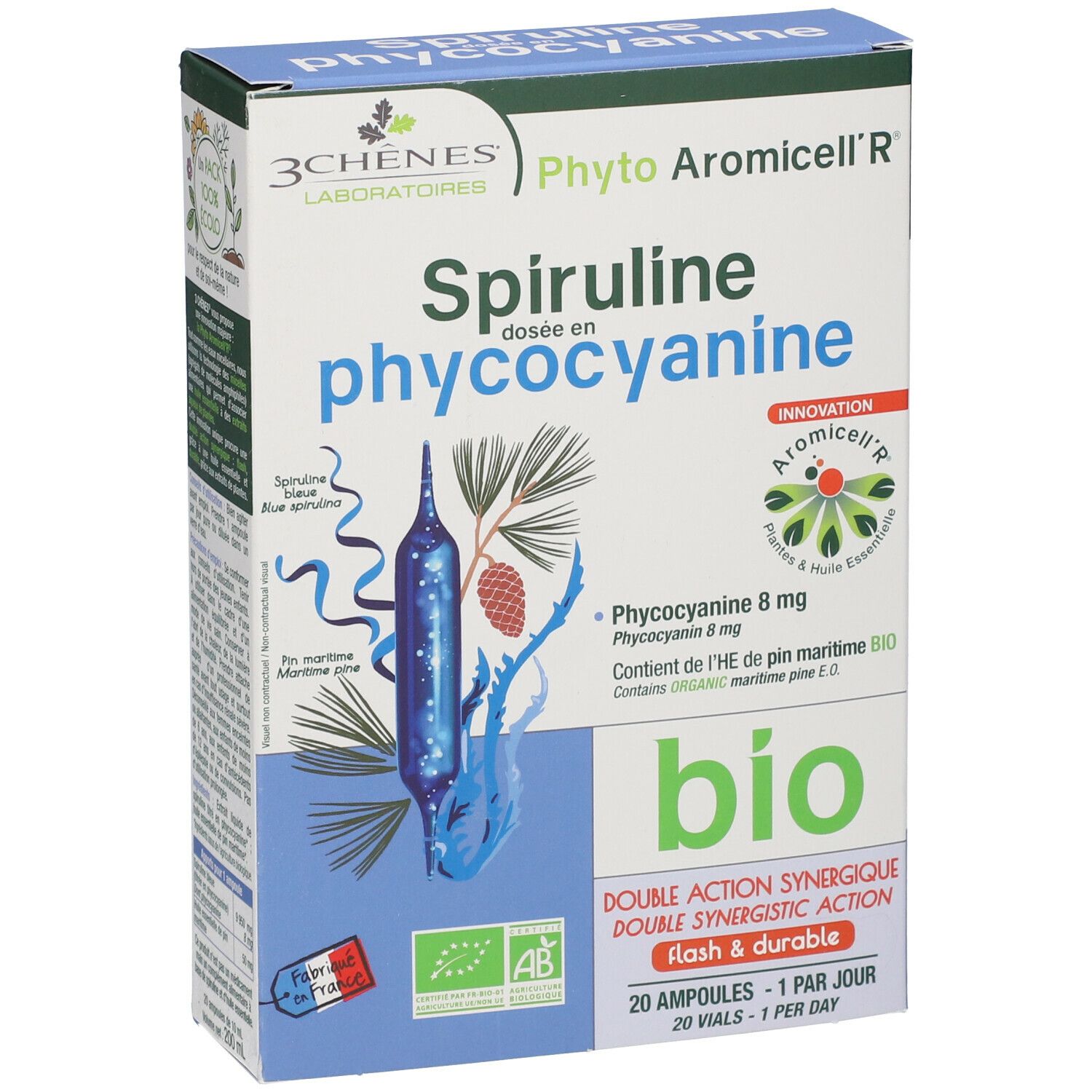 3 Chênes Phyto Aromicell'R® Spiruline dosée avec phycocyanine