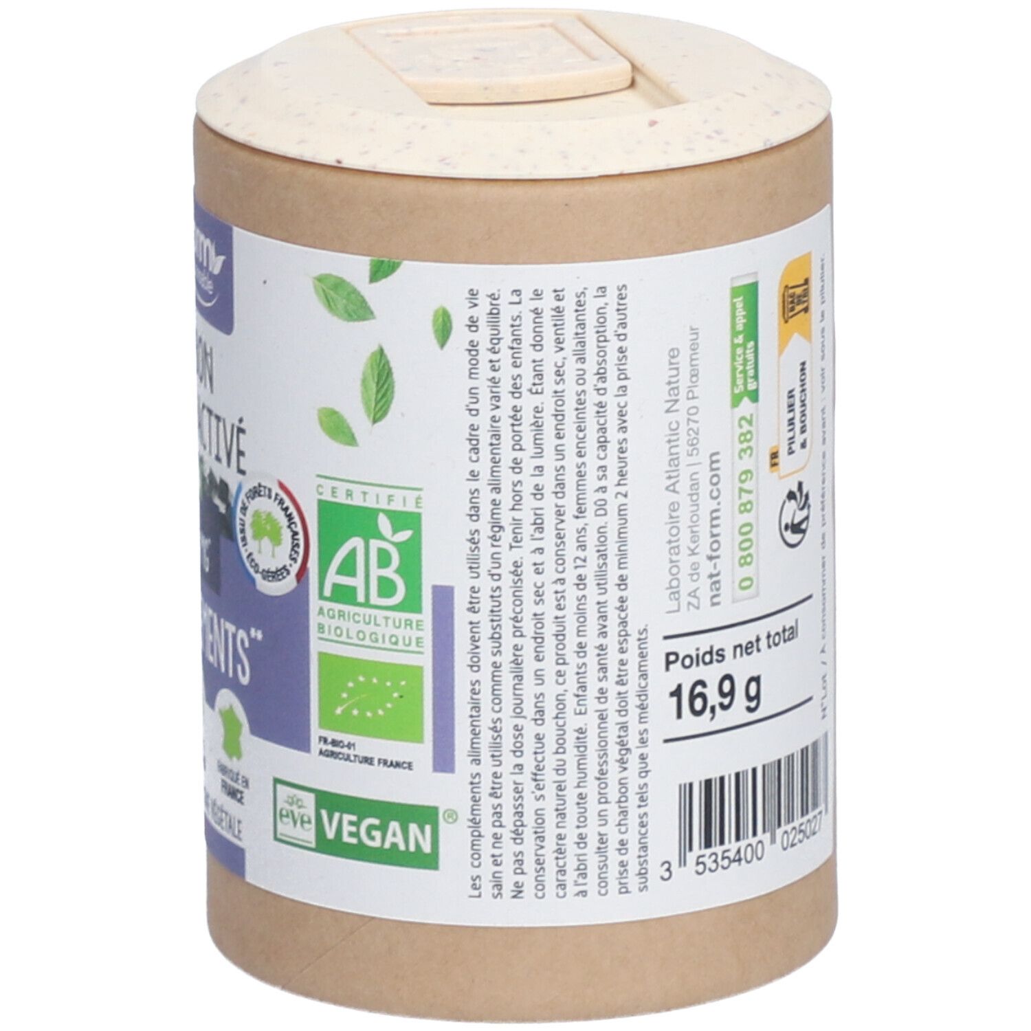 Nat&Form Charbon végétal activé en gélules