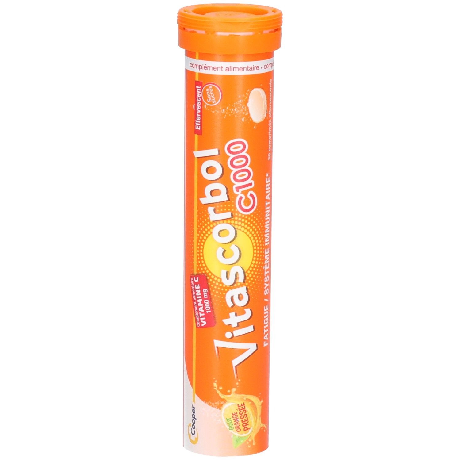 VITASCORBOL - Complément alimentaire à base de vitamine C 1000 mg - Fatigue et système immunitaire - Programme 20 jours - 20 comprimés effervescents