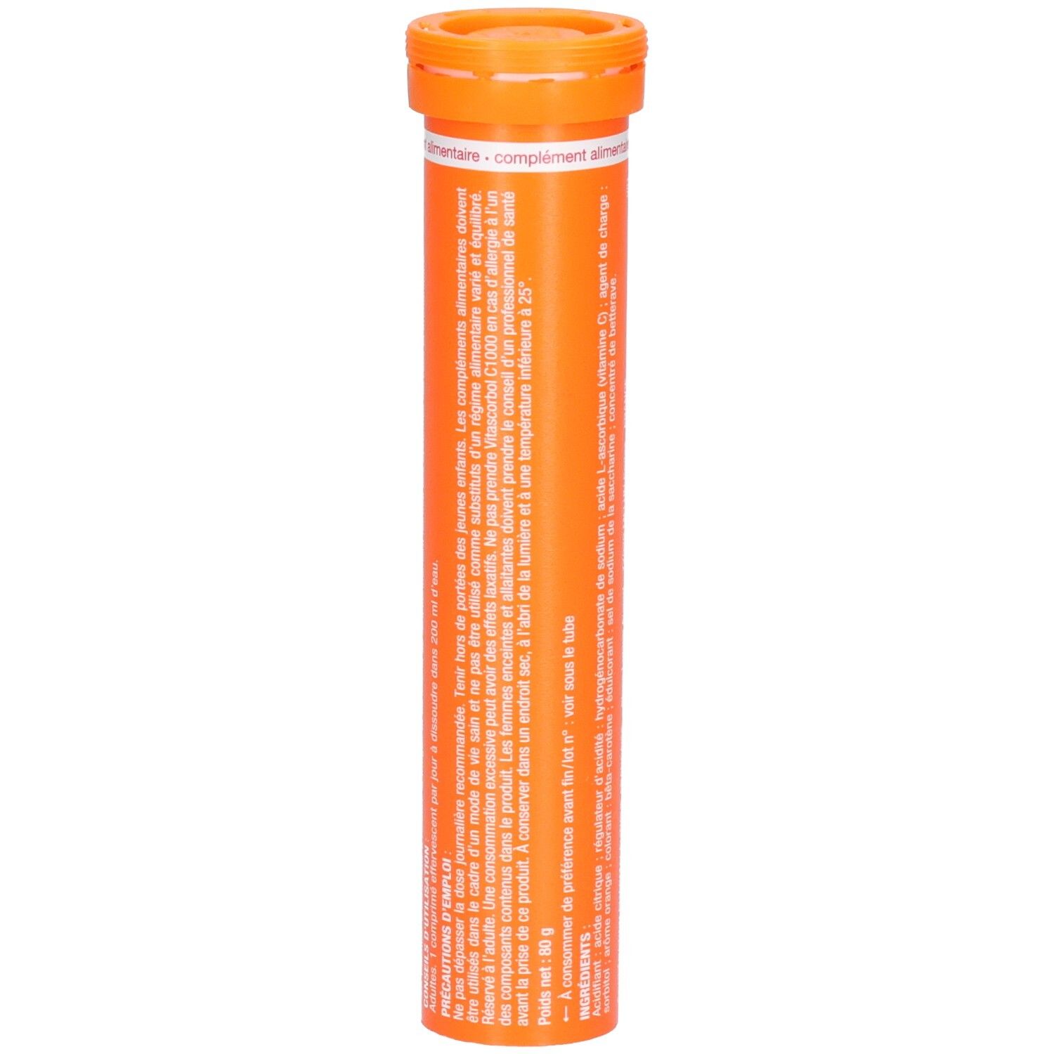 VITASCORBOL - Complément alimentaire à base de vitamine C 1000 mg - Fatigue et système immunitaire - Programme 20 jours - 20 comprimés effervescents