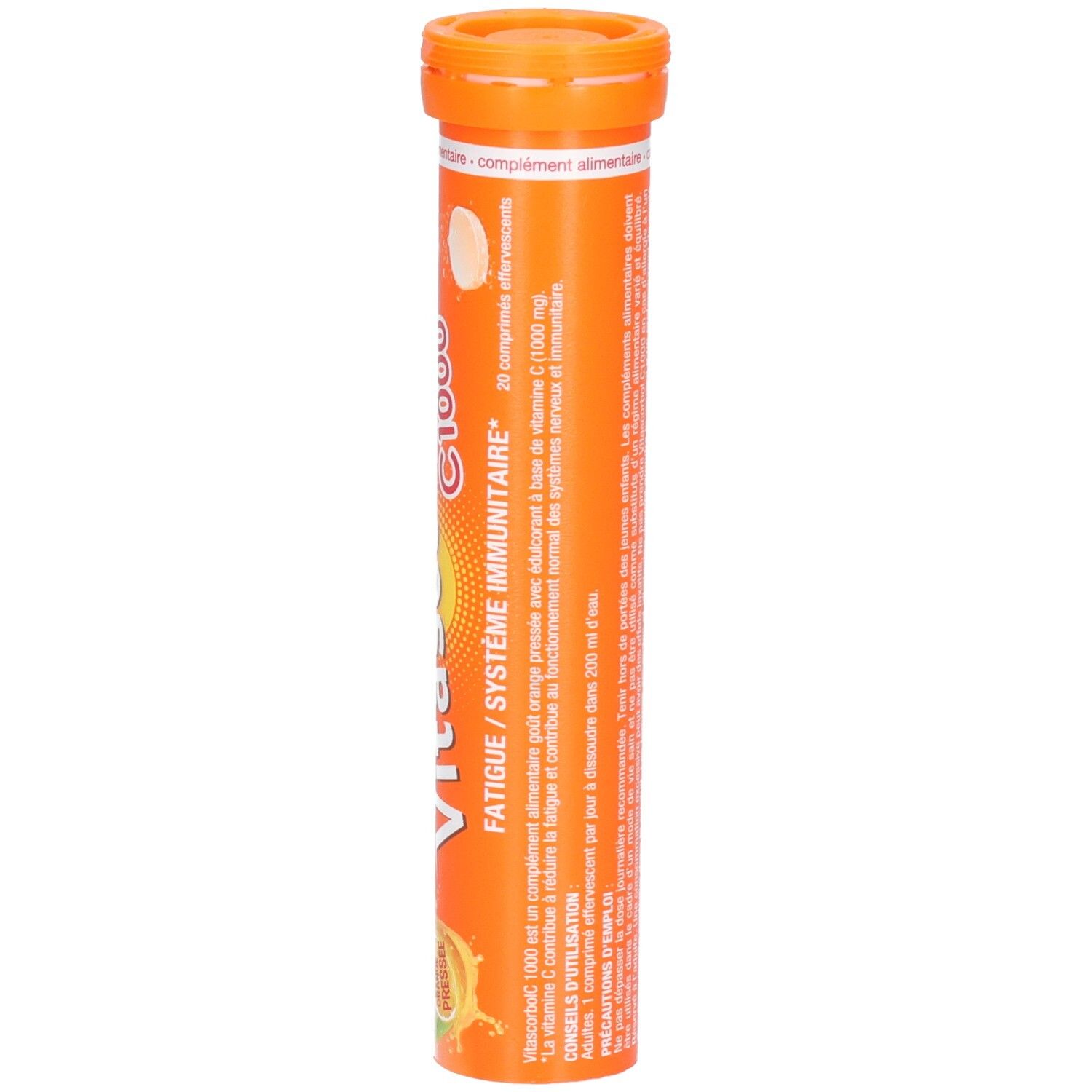 VITASCORBOL - Complément alimentaire à base de vitamine C 1000 mg - Fatigue et système immunitaire - Programme 20 jours - 20 comprimés effervescents