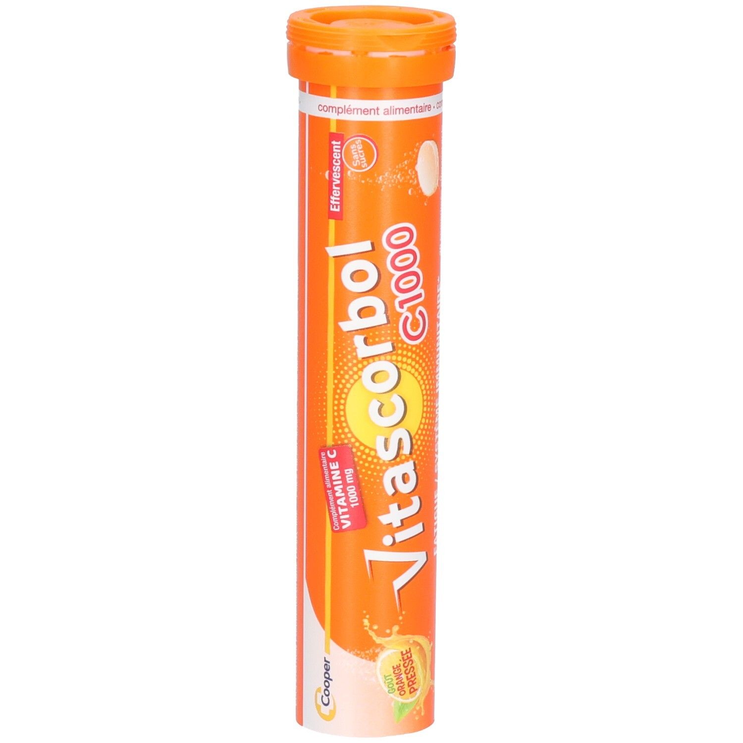 VITASCORBOL - Complément alimentaire à base de vitamine C 1000 mg - Fatigue et système immunitaire - Programme 20 jours - 20 comprimés effervescents