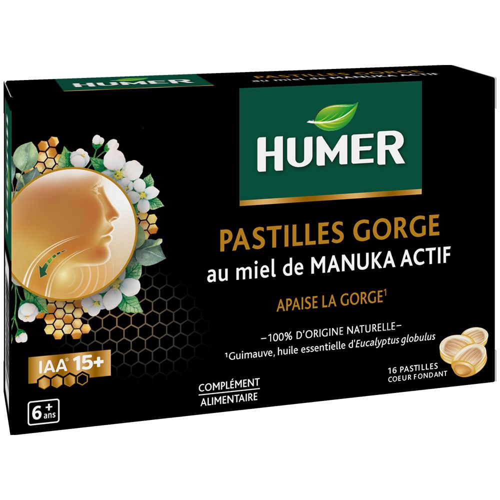 HUMER Pastilles gorge au miel de Manuka actif