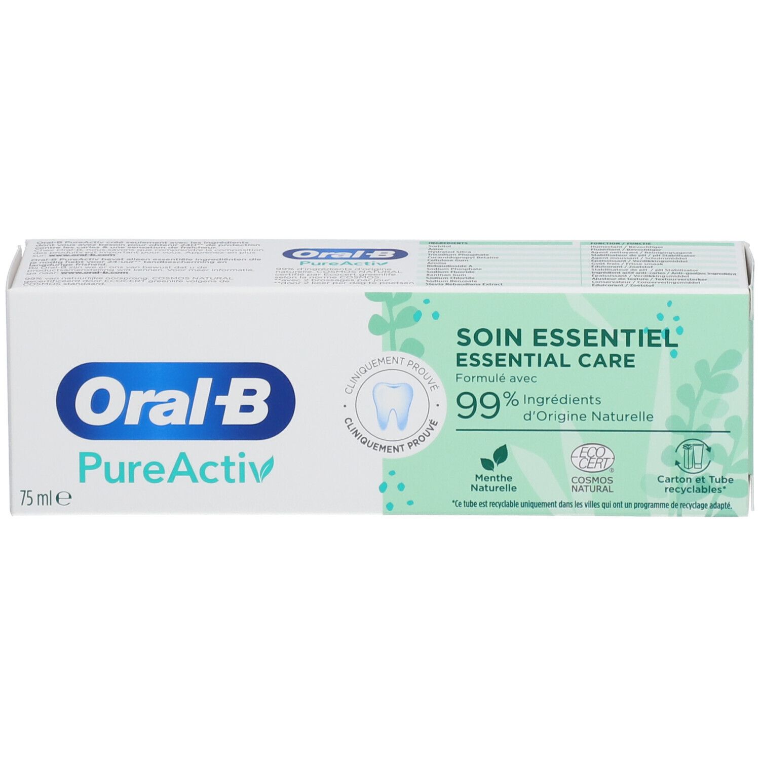 Oral-B PureActiv Soin Essentiel Dentifrice