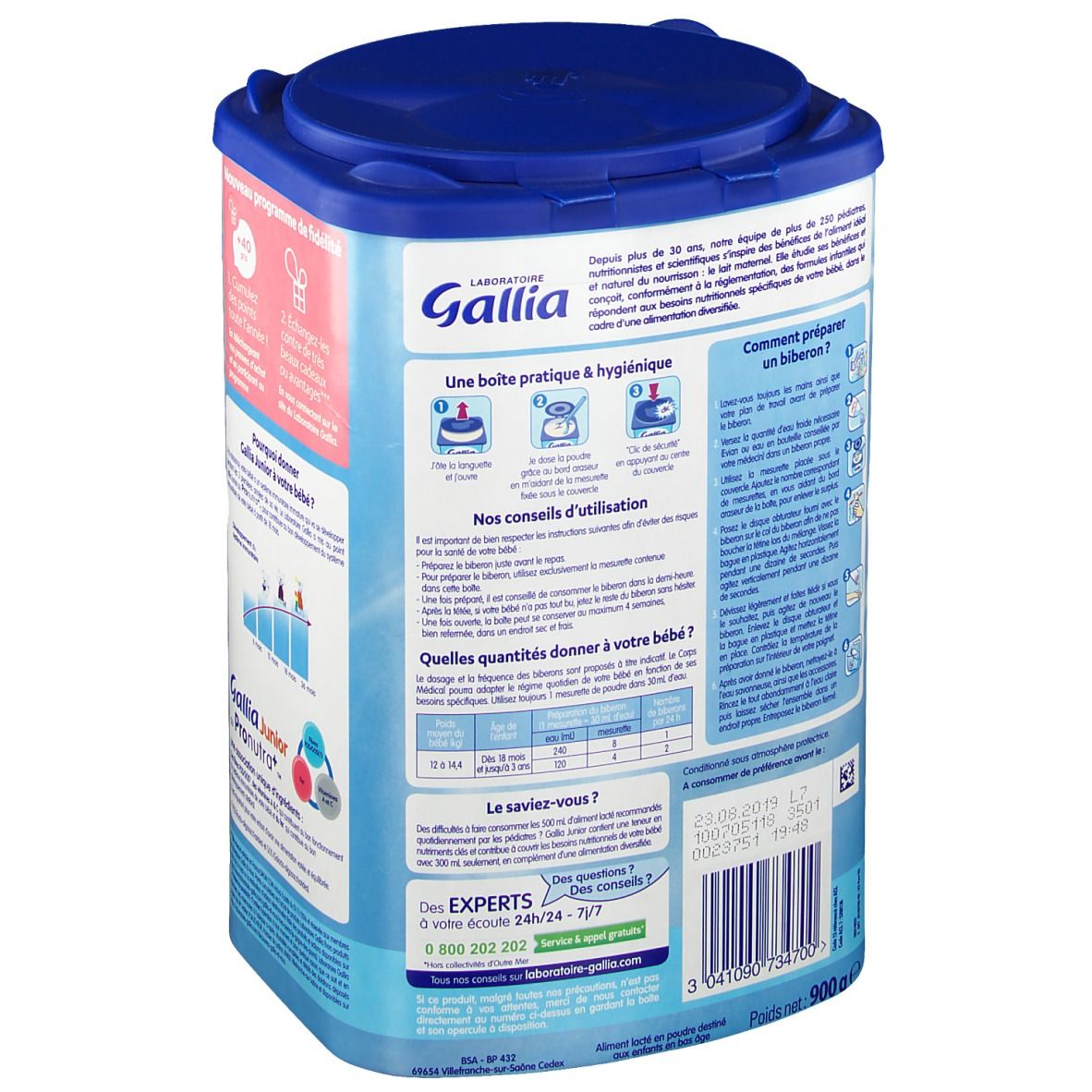 GALLIA CALISMA 4 JUNIOR 900g - Lait en Poudre Pour Nourrissons dès 18 mois