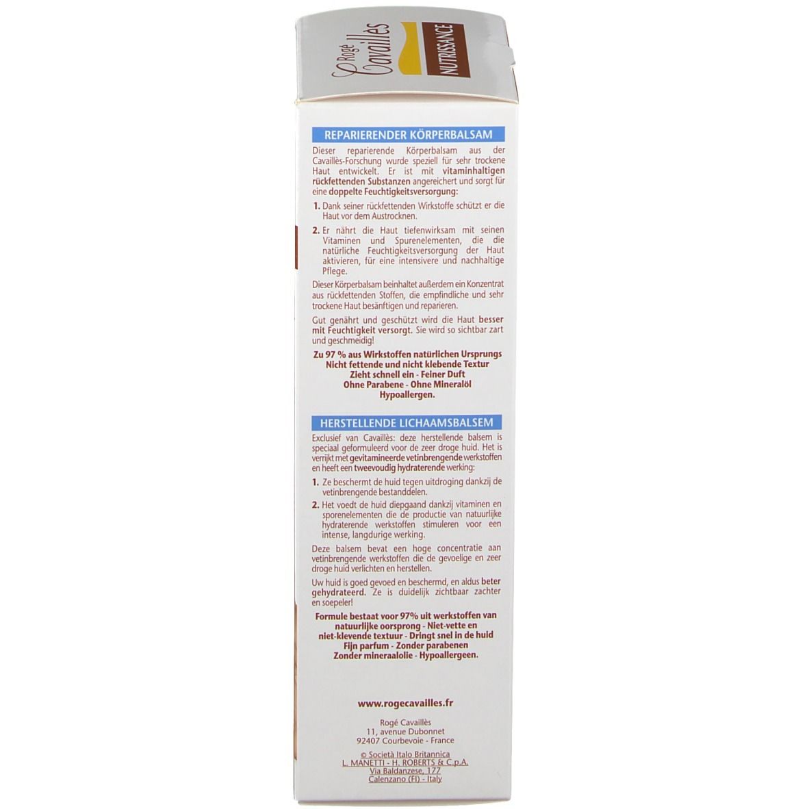 Rogé Cavaillès Nutrissance baume hydratant corps