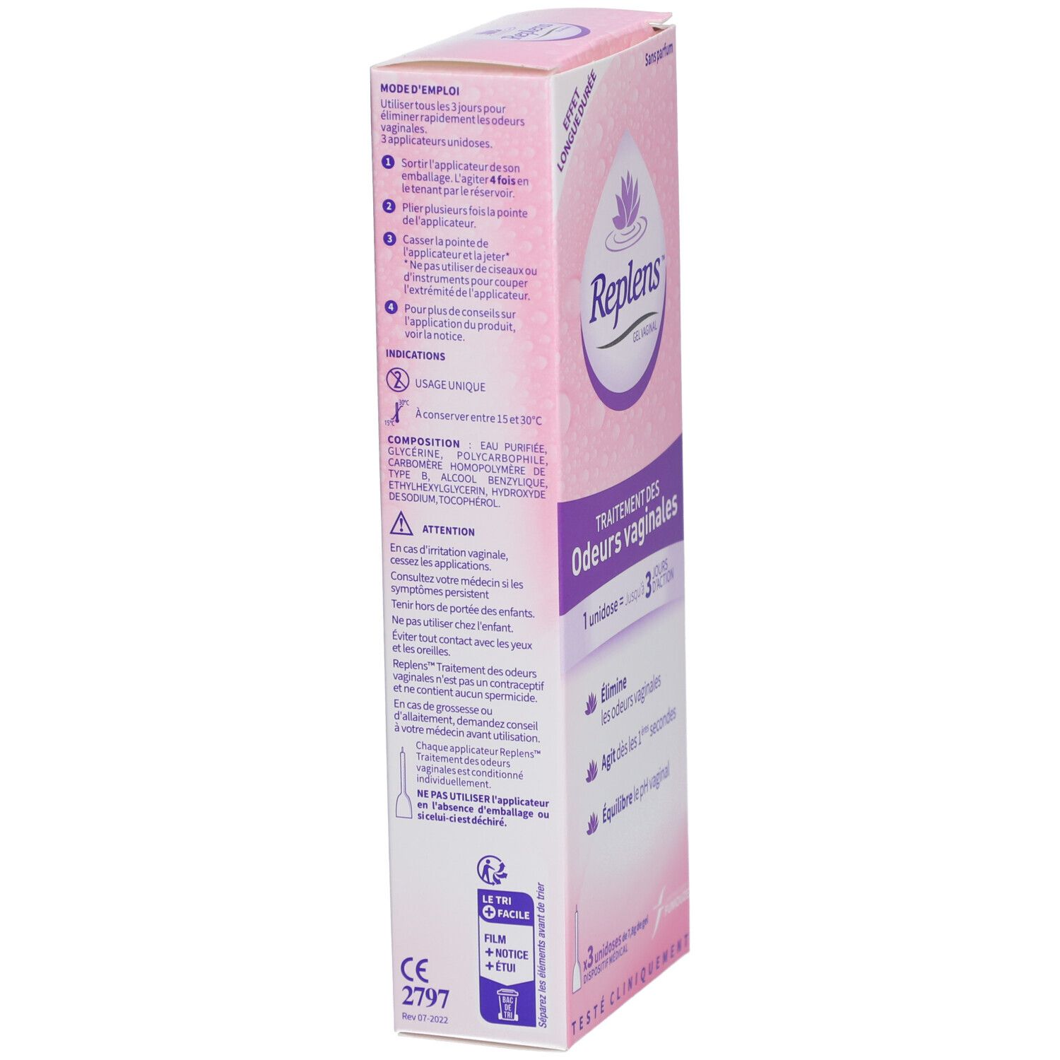 REPLENS GEL VAGINAL TRAITEMENT DES ODEURS VAGINALES - Gel vaginal pour usage intime, unido