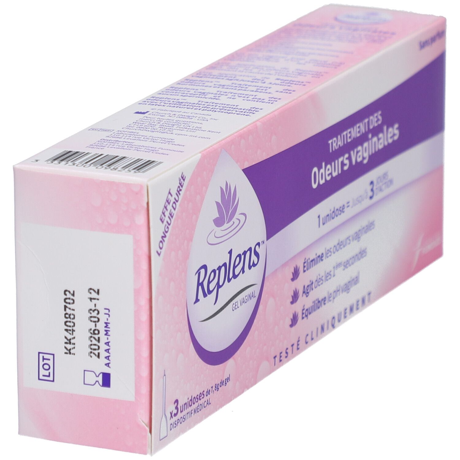 REPLENS GEL VAGINAL TRAITEMENT DES ODEURS VAGINALES - Gel vaginal pour usage intime, unido