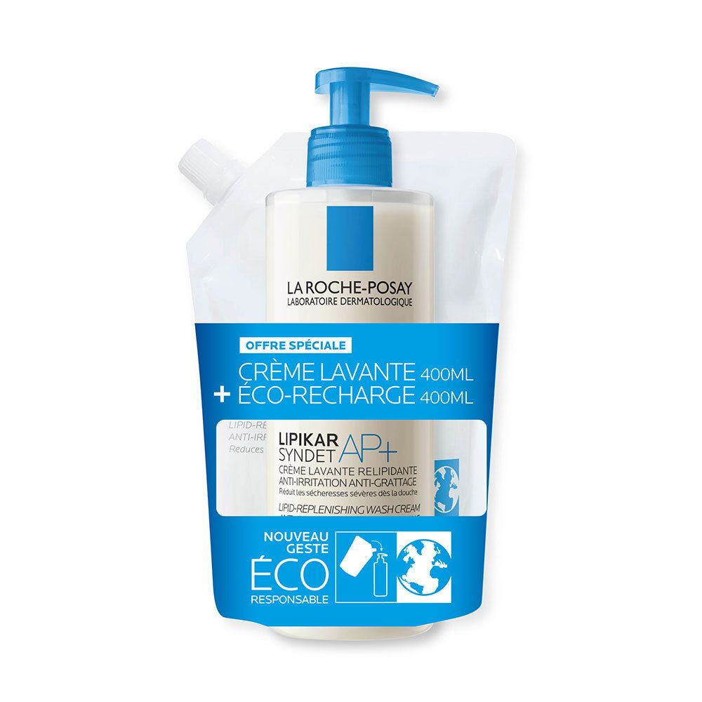 LA ROCHE POSAY LIPIKAR Syndet AP+ Crème Lavante Relipidante + Eco-Recharge