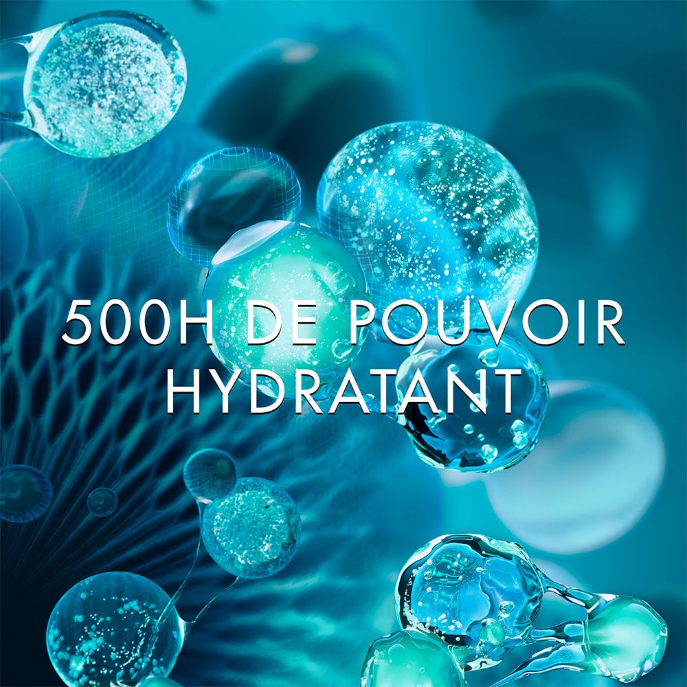 Le chiffre "500H" au-dessus de l'inscription "De pouvoir hydratant".