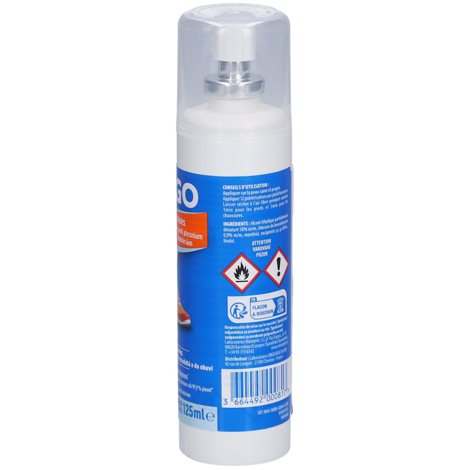 URGO Spray Prévention Mycoses Pieds & Chaussures