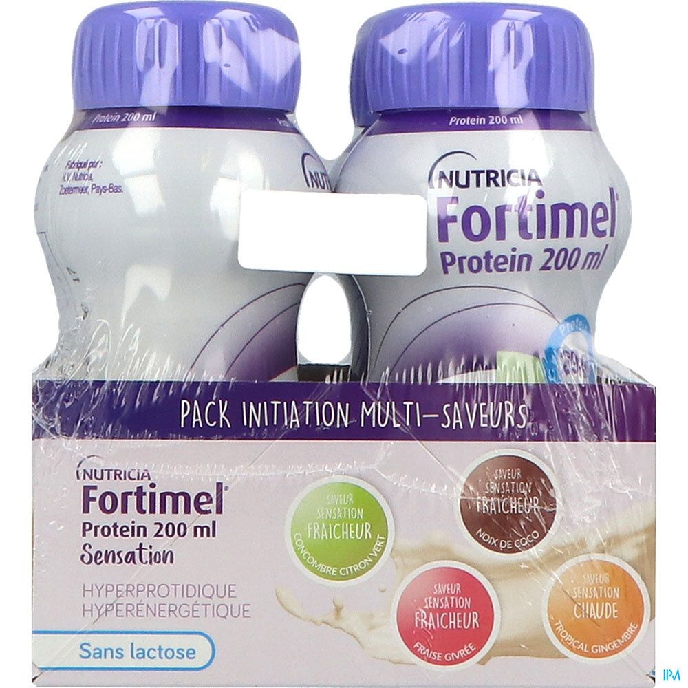 Fortimel Protein Sensation, DADFMS, pack multisaveurs, 200 ml x 4