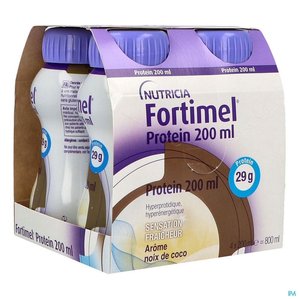 Fortimel Protein Sensation, DADFMS, arôme noix de coco, 200 ml x 4