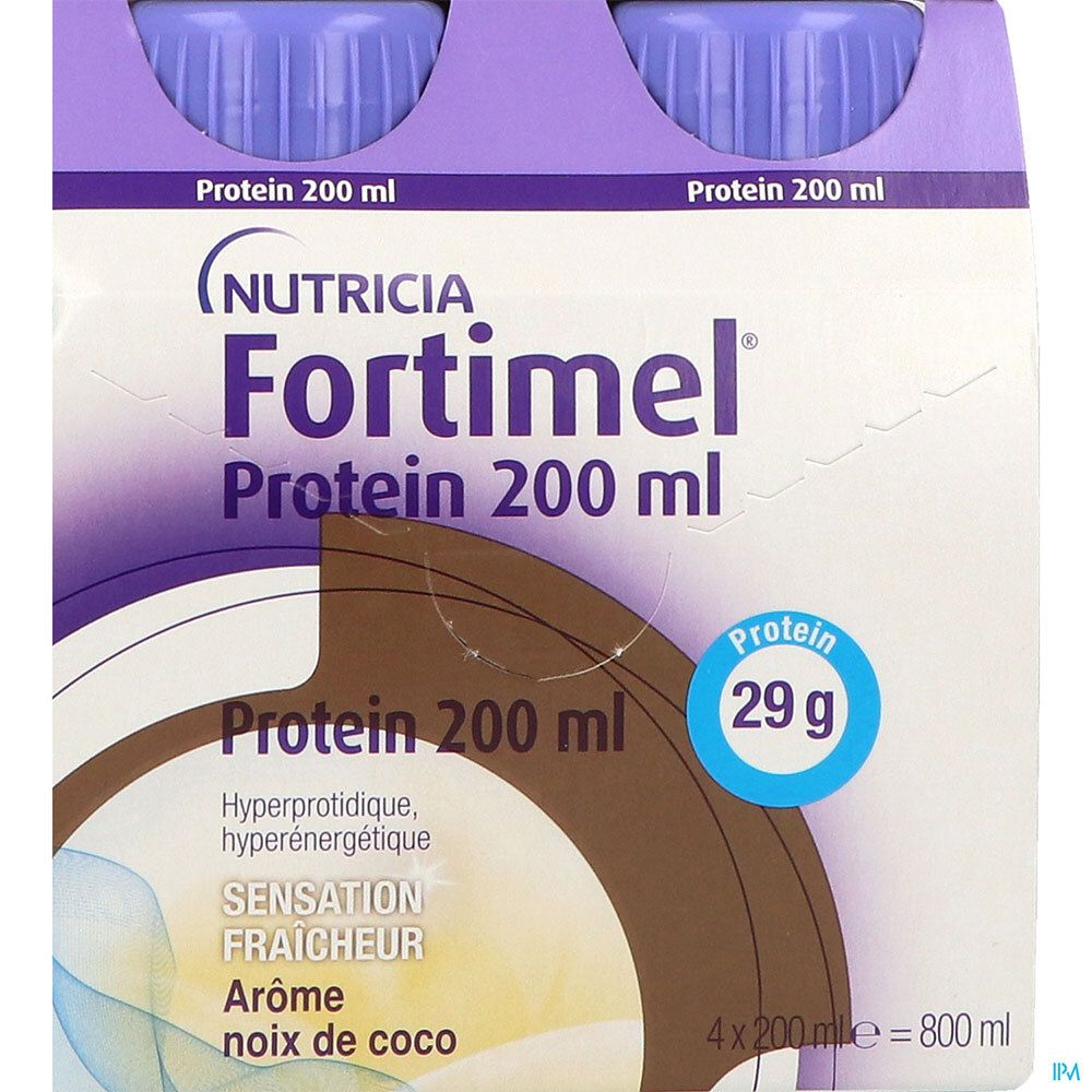 Fortimel Protein Sensation, DADFMS, arôme noix de coco, 200 ml x 4