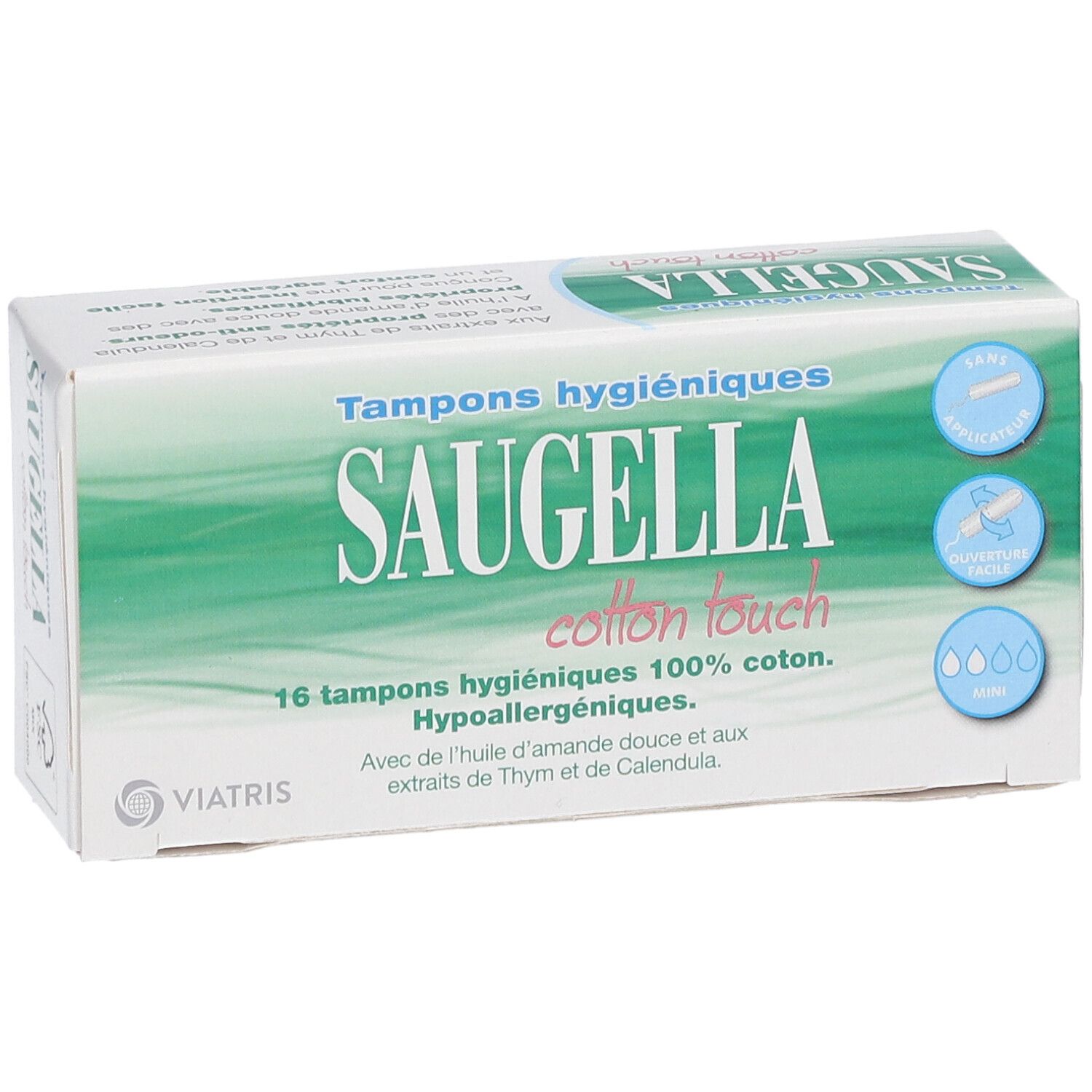 Saugella : Cotton touch tampon hygiénique mini Saugella, boite de 16 tampons