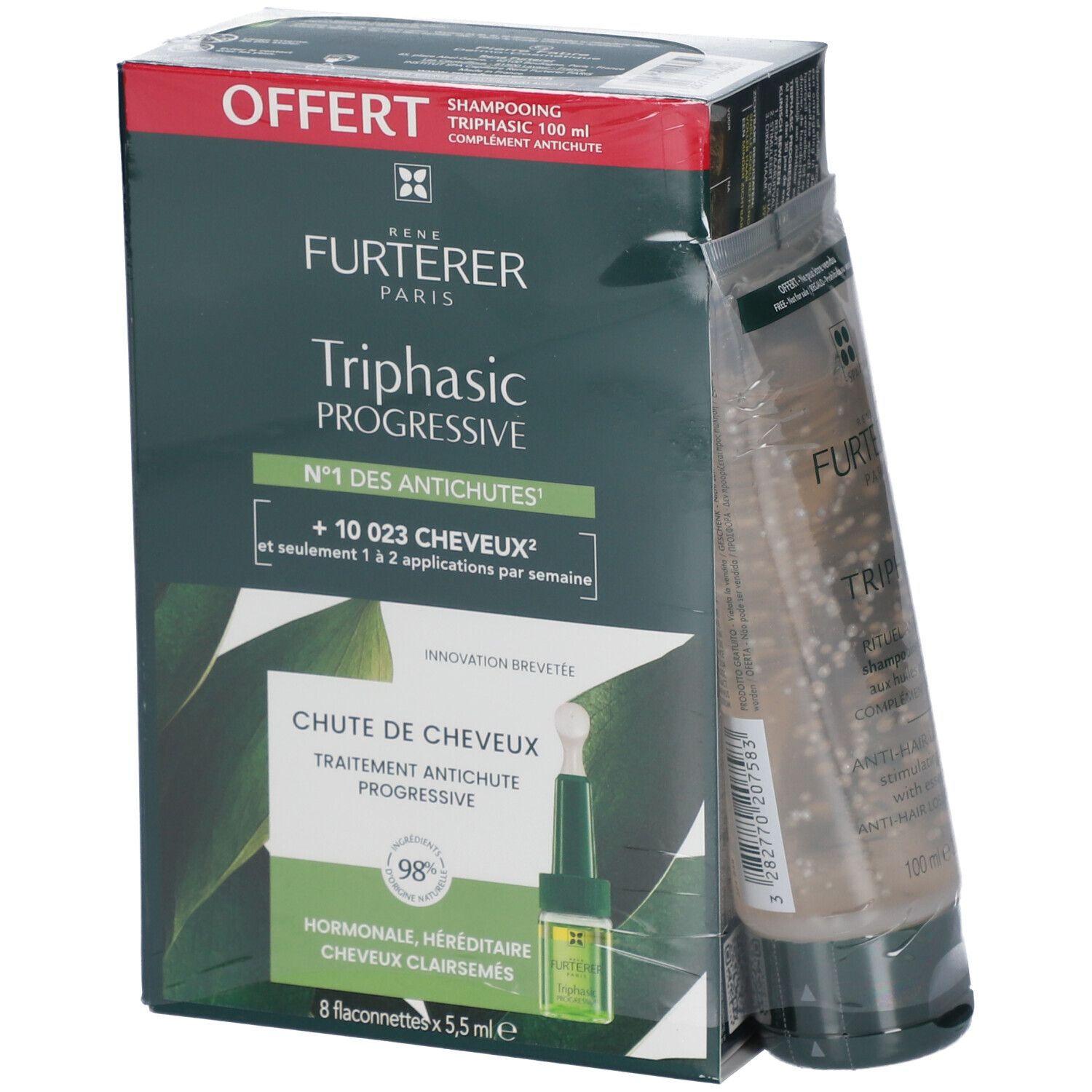 RENE FURTERER TRIPHASIC PROGRESSIVE Traitement anti-chute progressive + TRIPHASIC Shampooing stimulant aux huiles essentielles