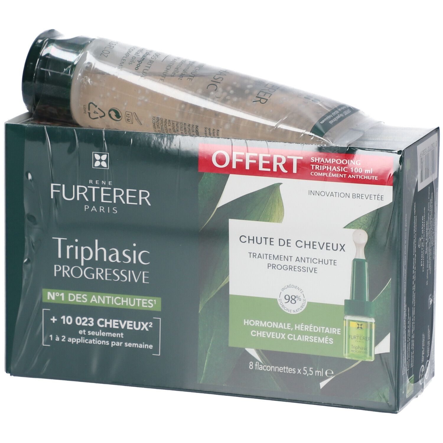 RENE FURTERER TRIPHASIC PROGRESSIVE Traitement anti-chute progressive + TRIPHASIC Shampooing stimulant aux huiles essentielles