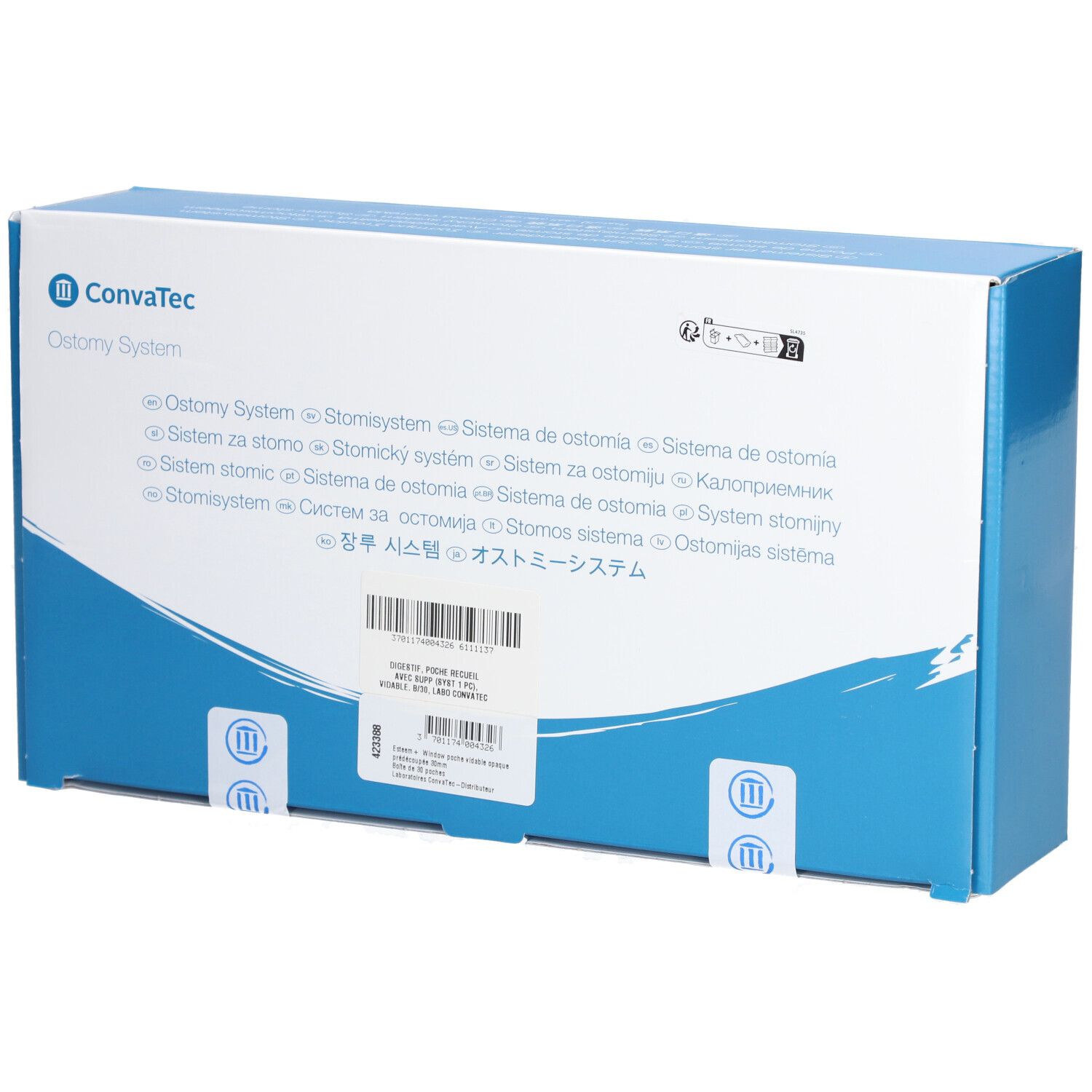 ESTEEM PLUS WINDOW INVISICLOSE STANDARD  - Poche système 1 pièce avec fenêtre d'inspection