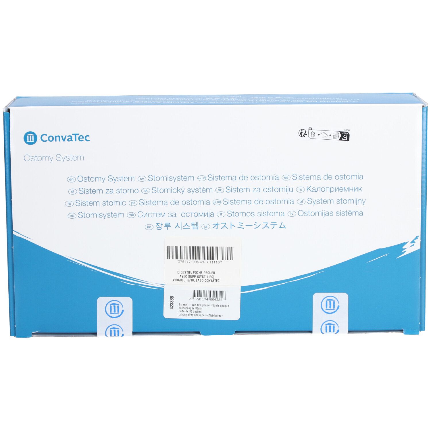 ESTEEM PLUS WINDOW INVISICLOSE STANDARD  - Poche système 1 pièce avec fenêtre d'inspection